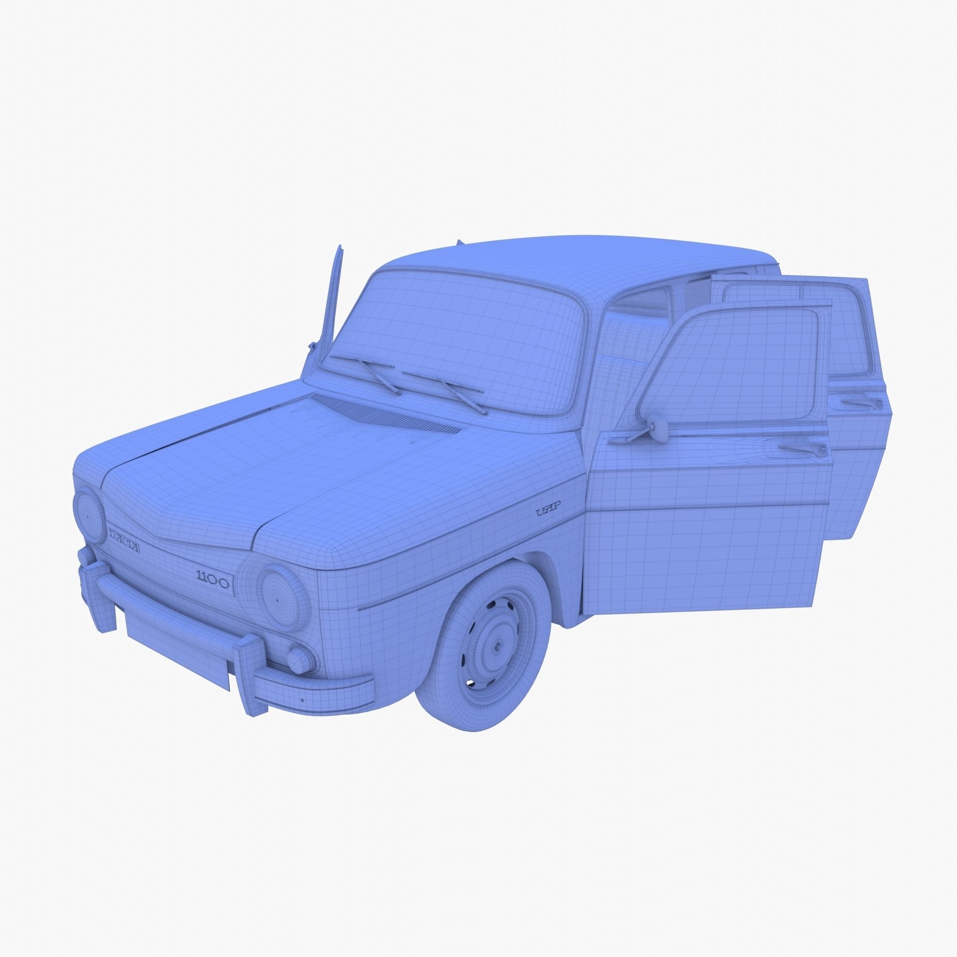 Dacia 1100 with interior Blue 3D model_37
