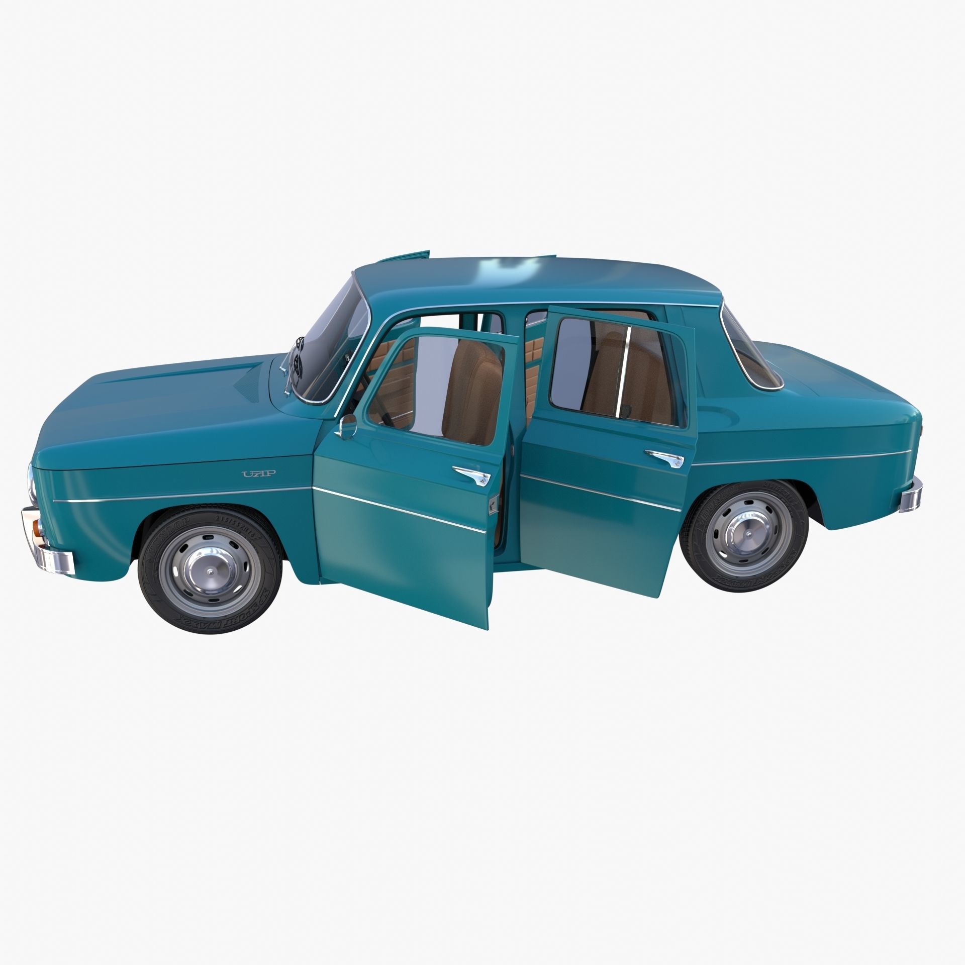 Dacia 1100 with interior Blue 3D model_26