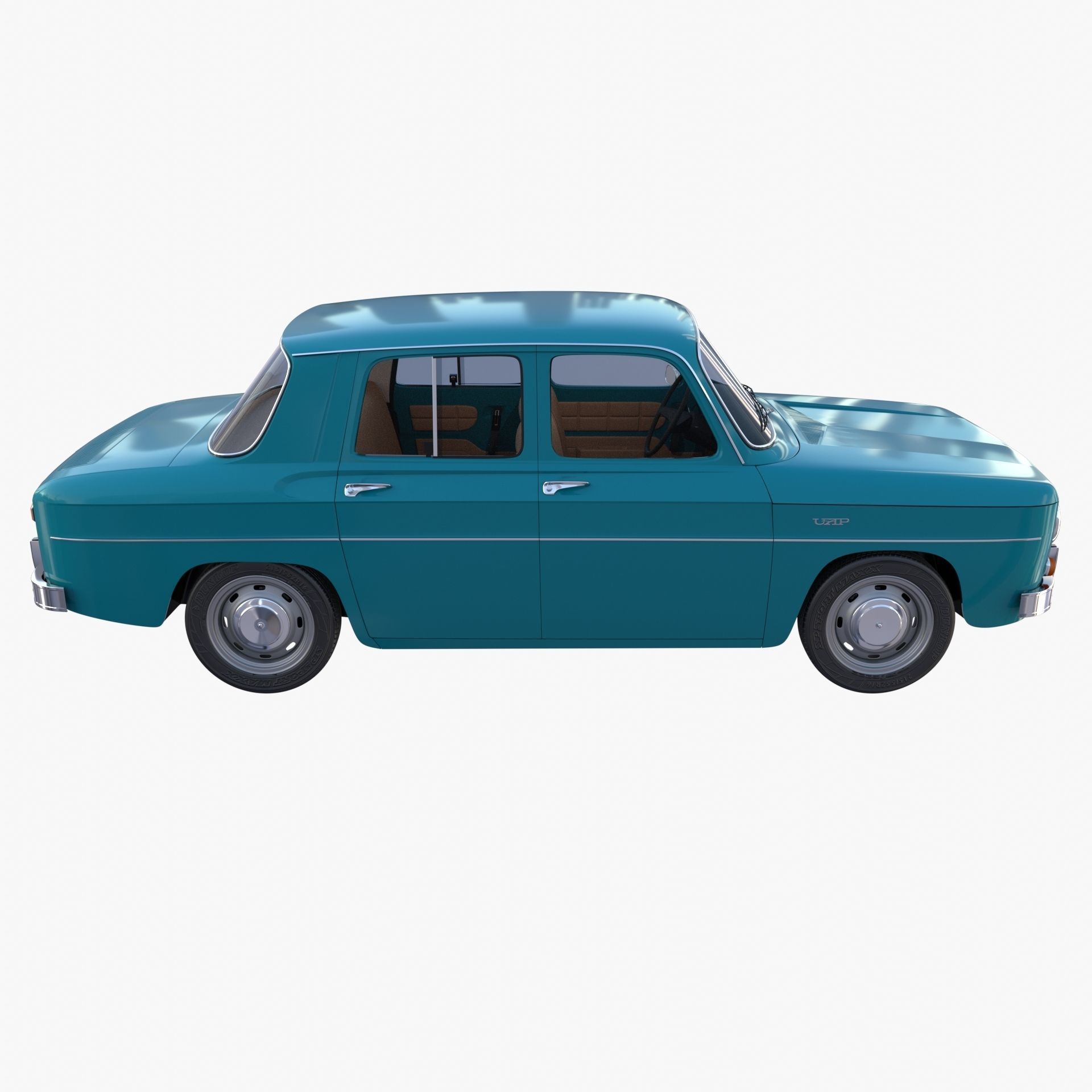 Dacia 1100 with interior Blue 3D model_14