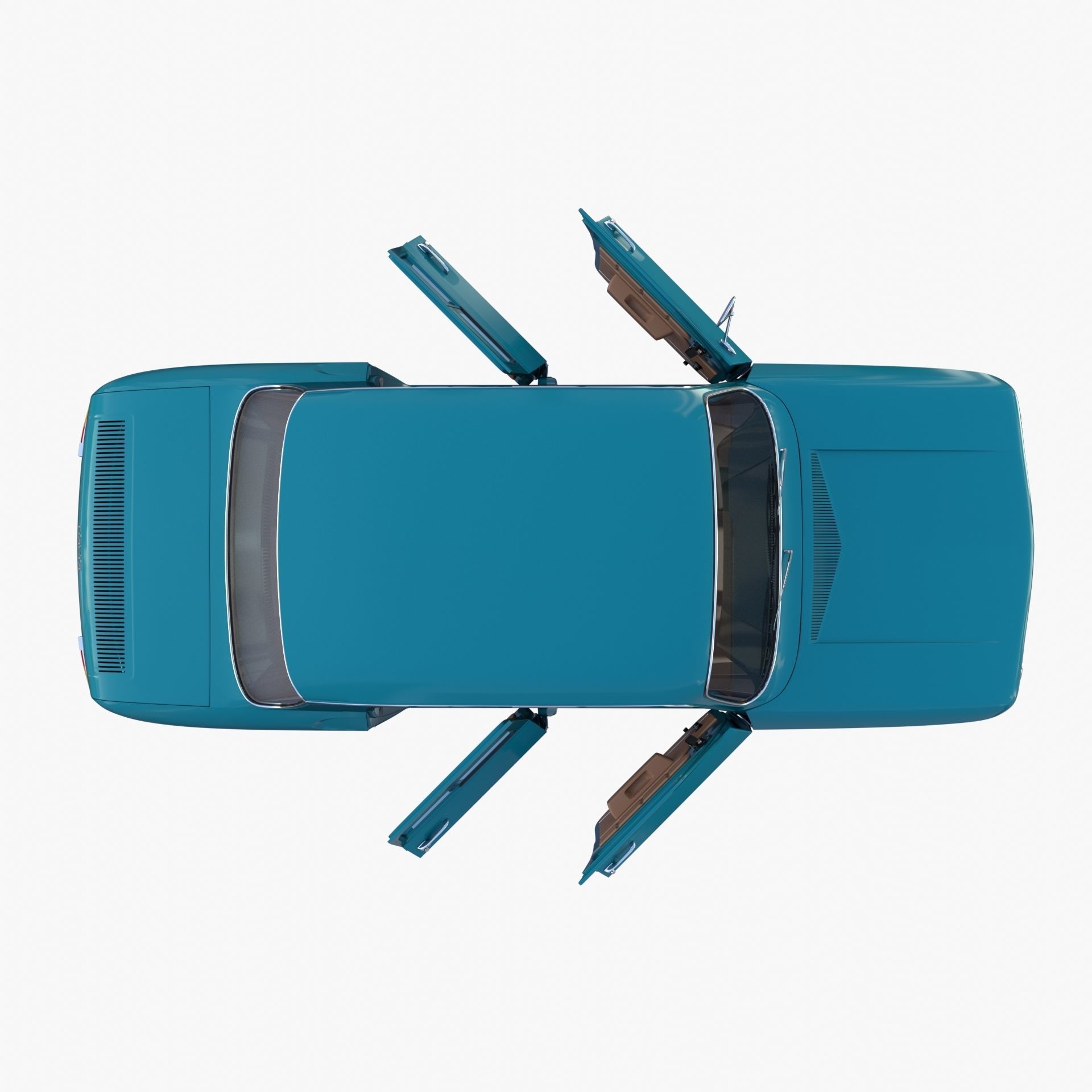 Dacia 1100 with interior Blue 3D model_31