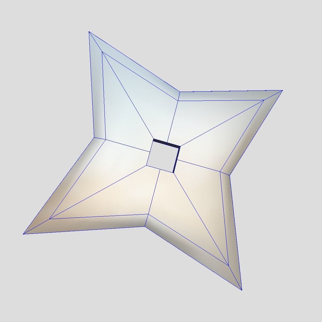 Shuriken 5 metal star Low-poly 3D model_1