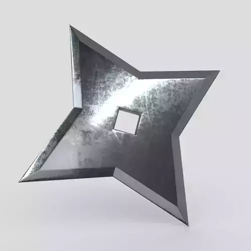 Shuriken 5 metal star Low-poly 3D model
