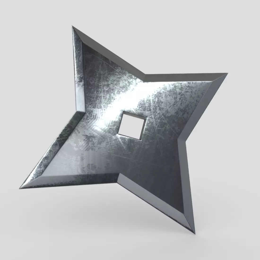 Shuriken 5 metal star Low-poly 3D model_0