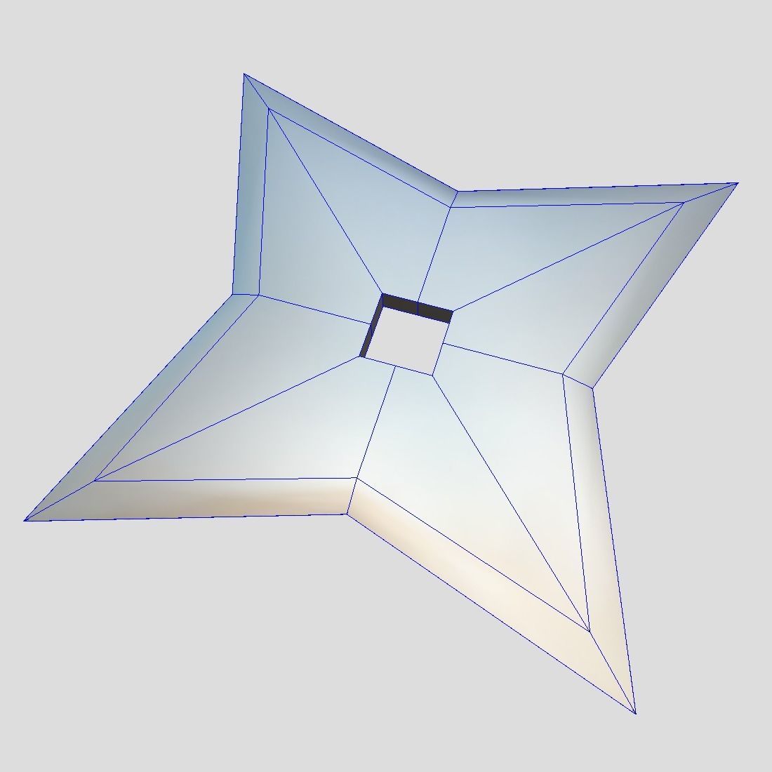 Shuriken 5 metal star Low-poly 3D model_11