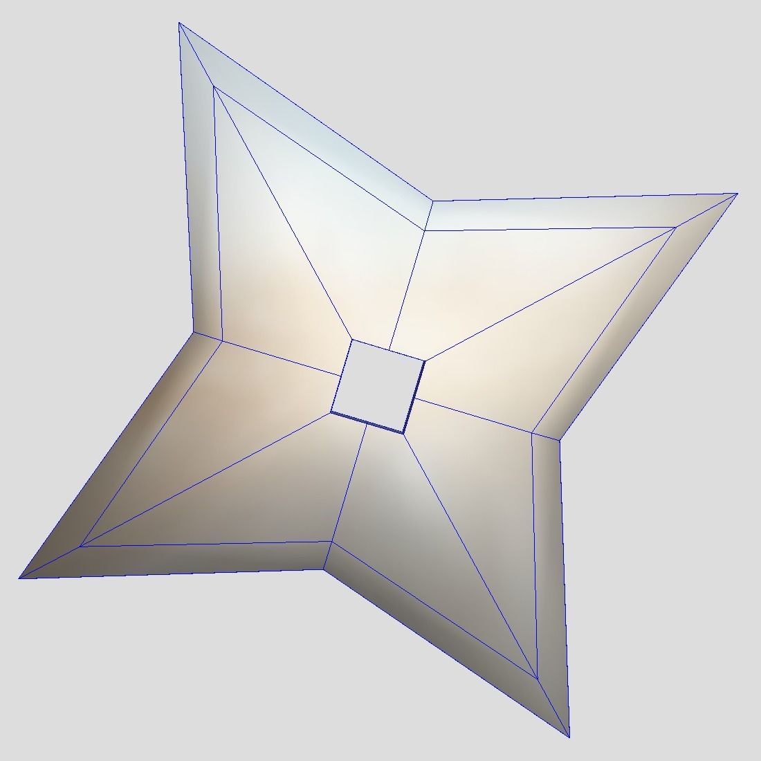 Shuriken 5 metal star Low-poly 3D model_3