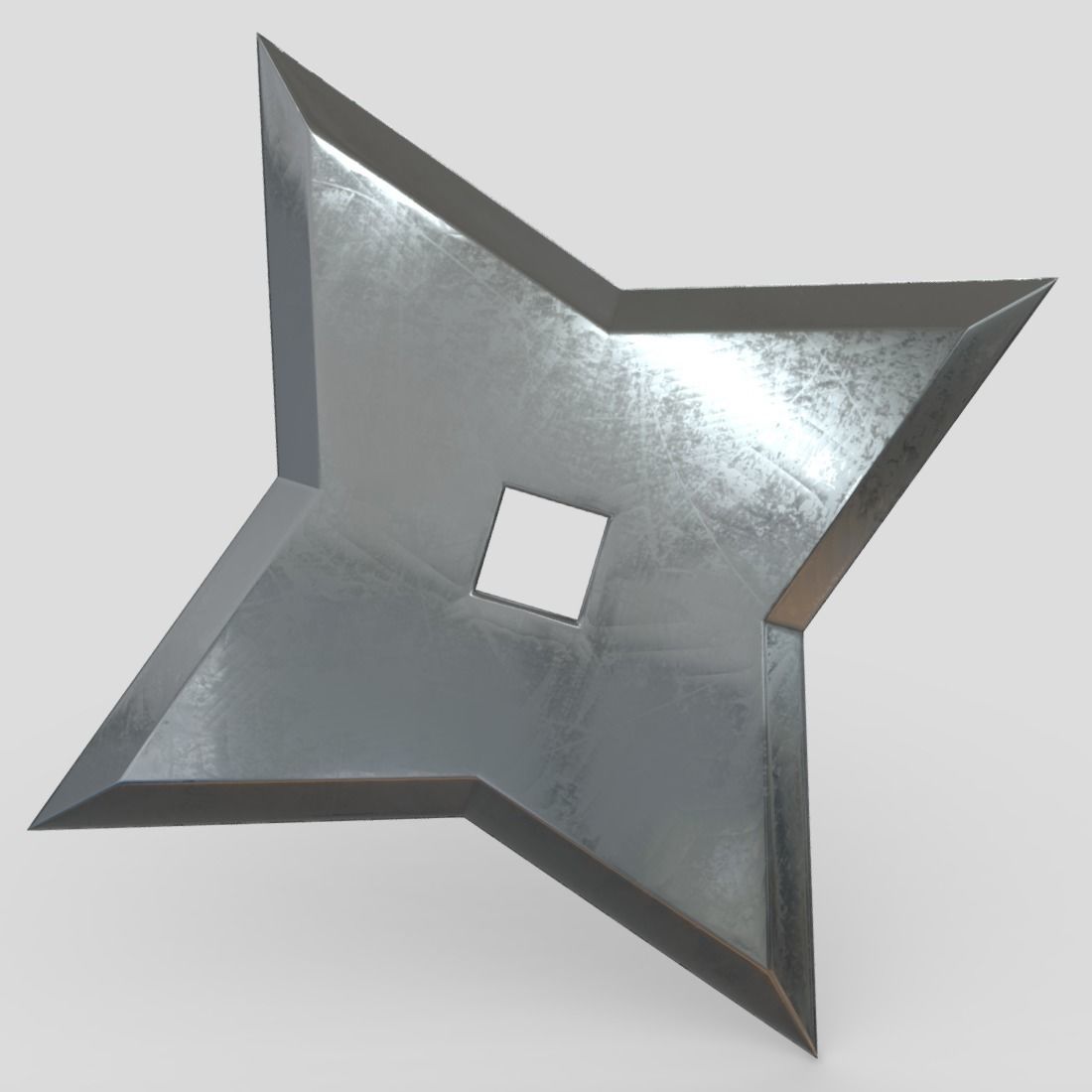 Shuriken 5 metal star Low-poly 3D model_2