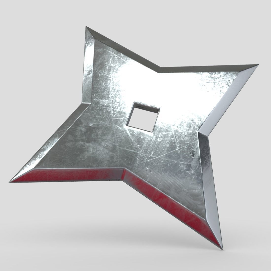 Shuriken 5 metal star Low-poly 3D model_10