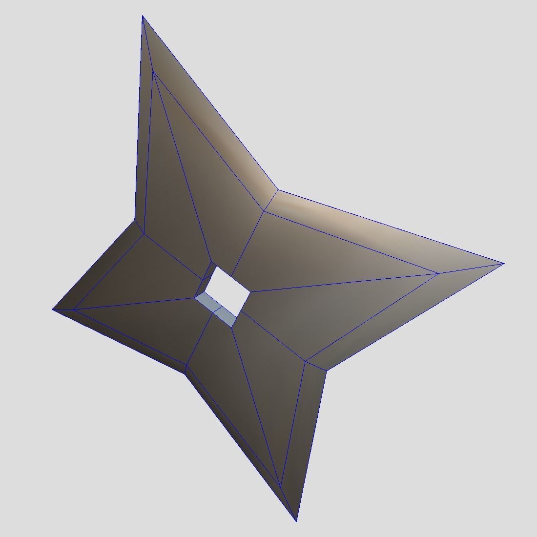 Shuriken 5 metal star Low-poly 3D model_5