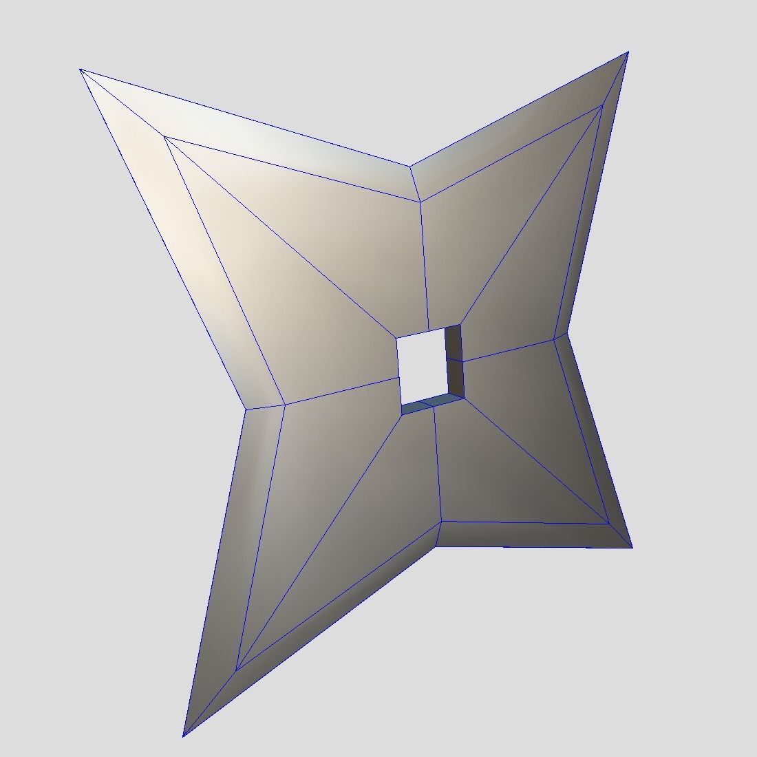 Shuriken 5 metal star Low-poly 3D model_9