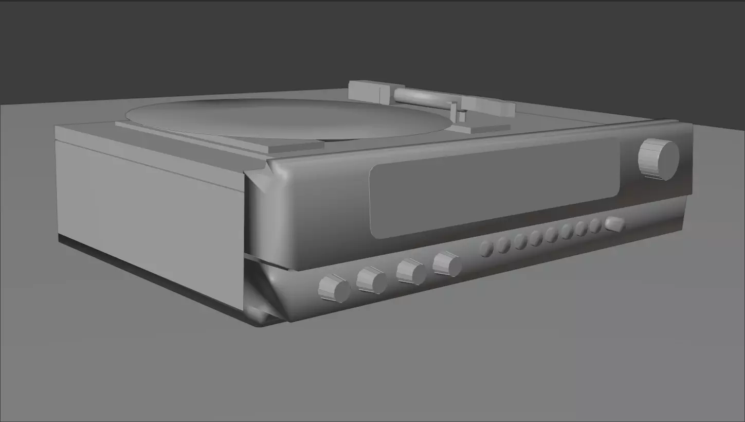 Stereo Laserdisc Low-poly 3D model_0