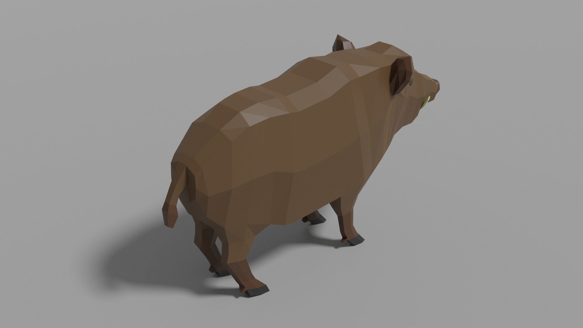 Cartoon Boar Family Low-poly 3D model_2