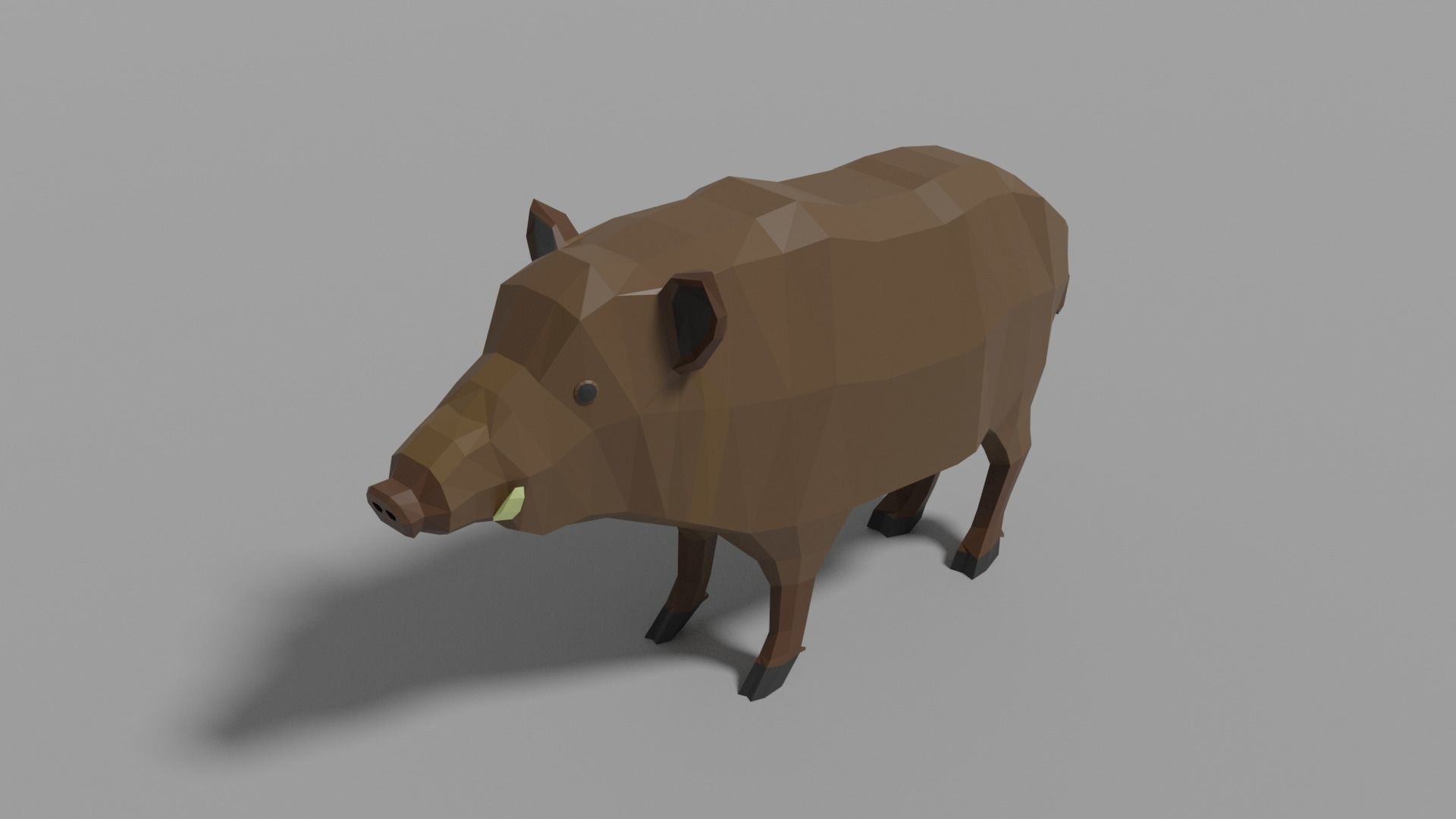 Cartoon Boar Family Low-poly 3D model_1