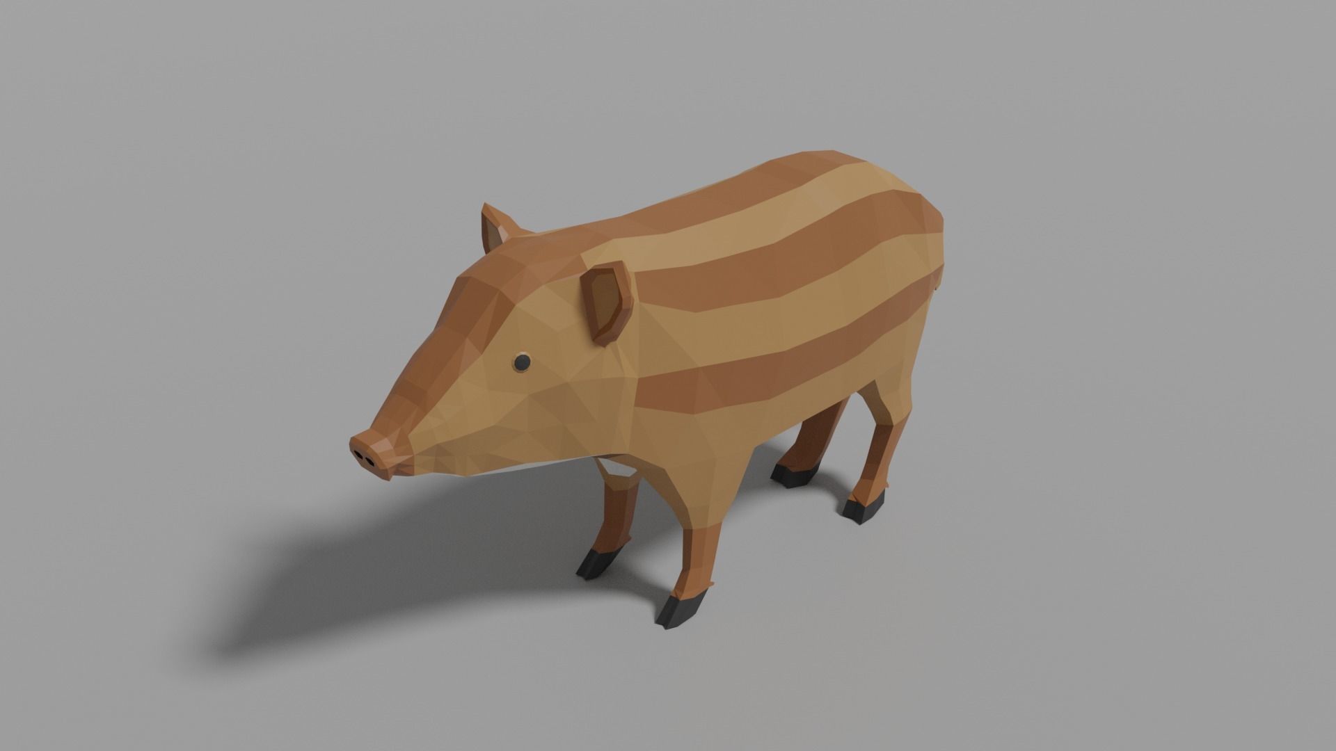 Cartoon Boar Family Low-poly 3D model_13