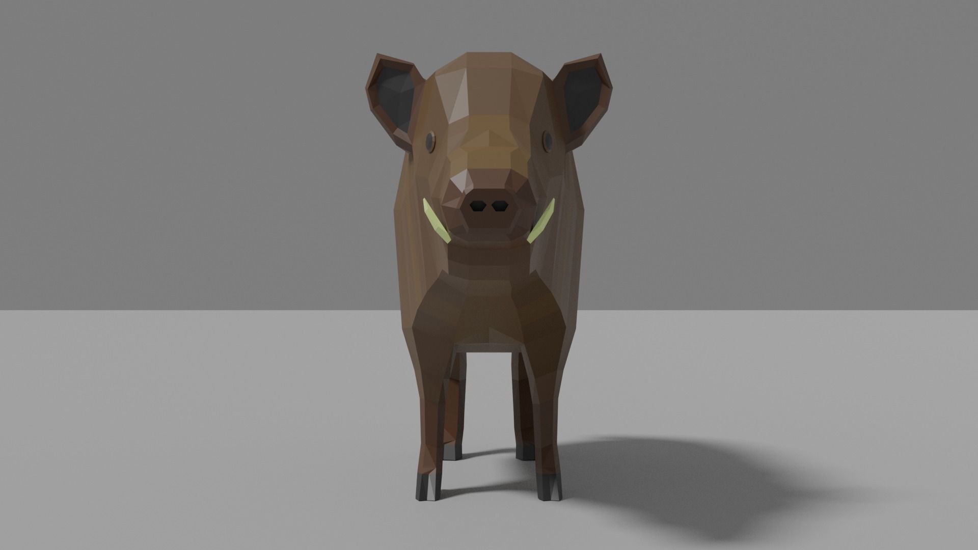 Cartoon Boar Family Low-poly 3D model_5