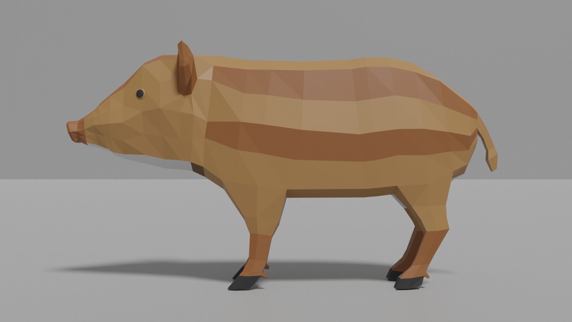Cartoon Boar Family Low-poly 3D model_15