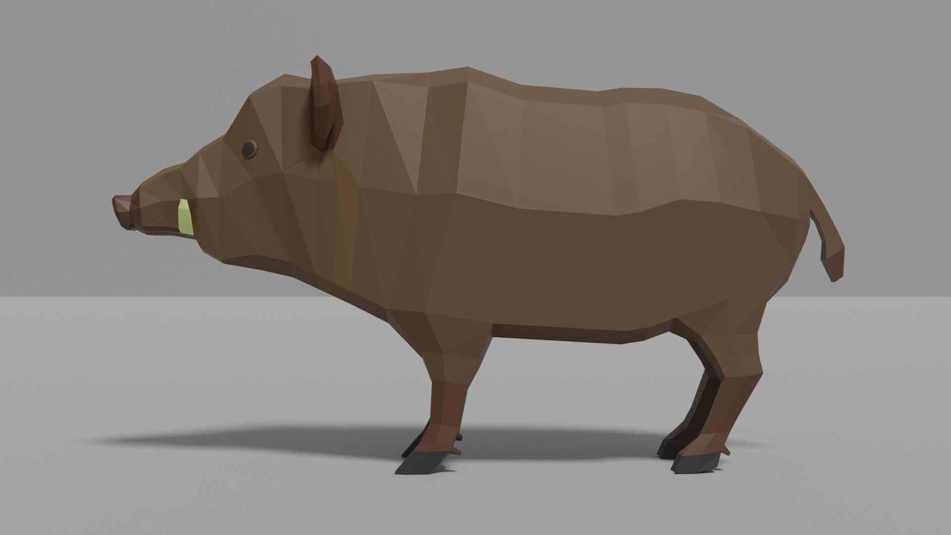 Cartoon Boar Family Low-poly 3D model_3