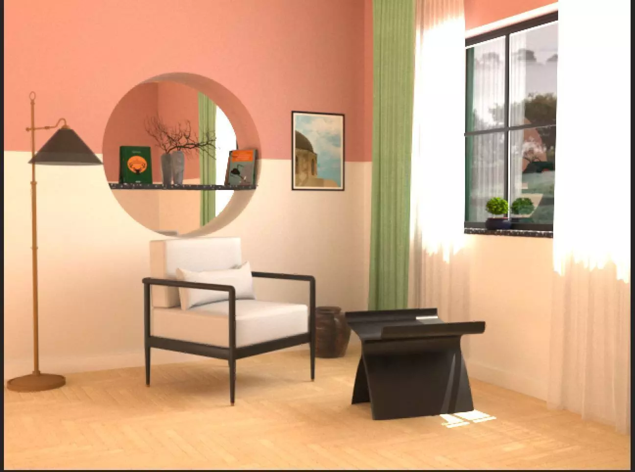 room corner modeling Free 3D model