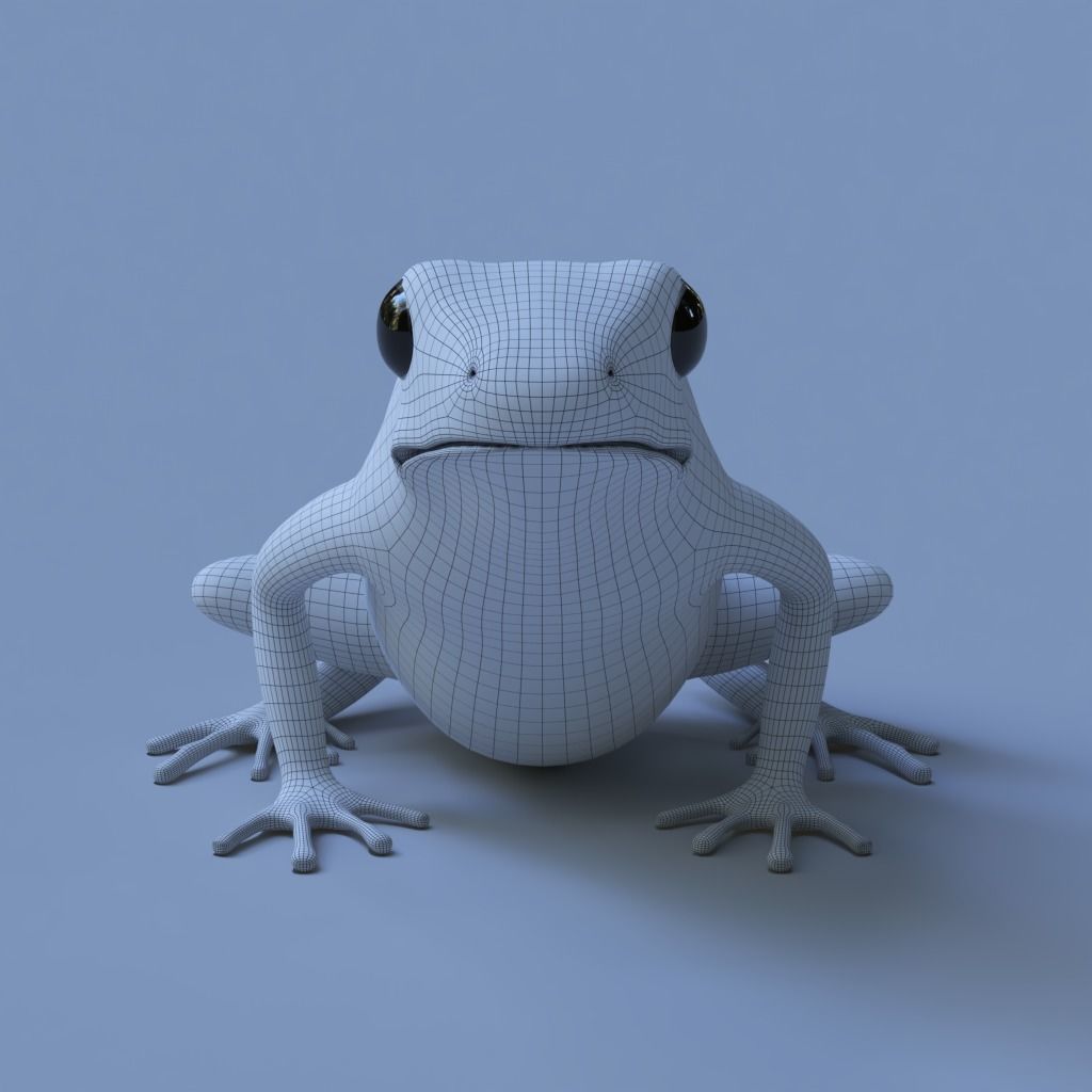 Blue poison dart frog  arrow frog Dendrobates tinctorius azureus 3D model_11