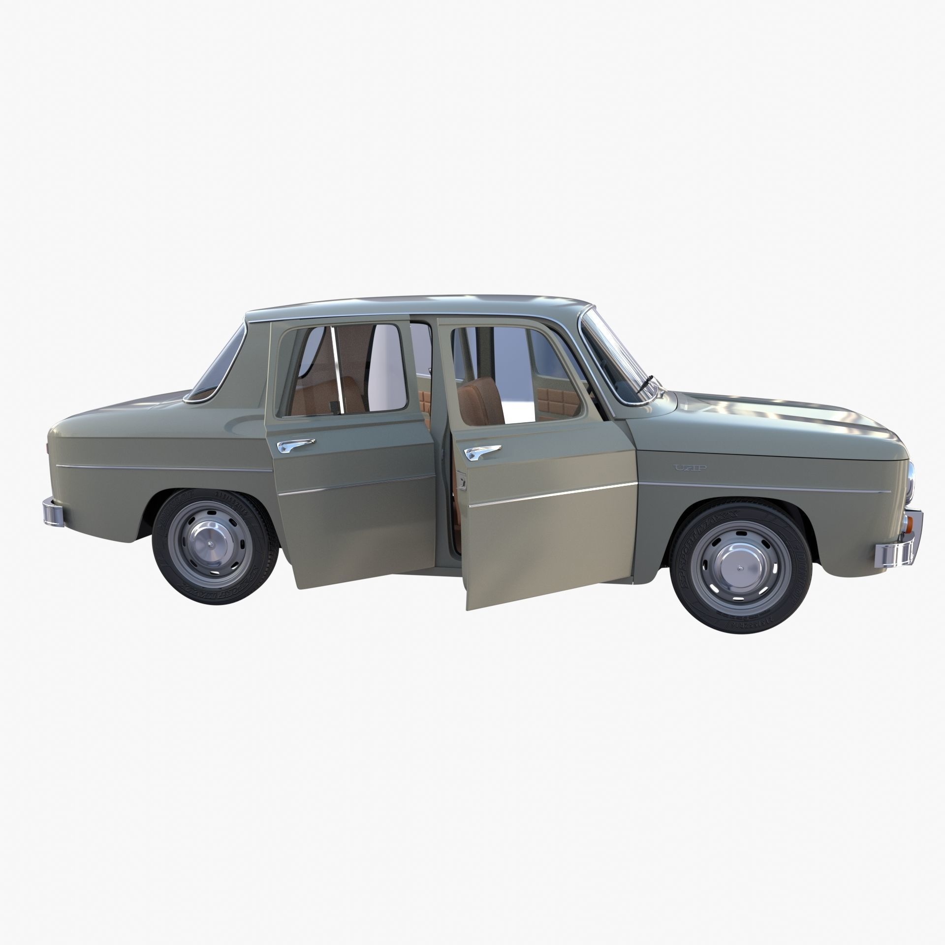 Dacia 1100 with interior Gray 3D model_21