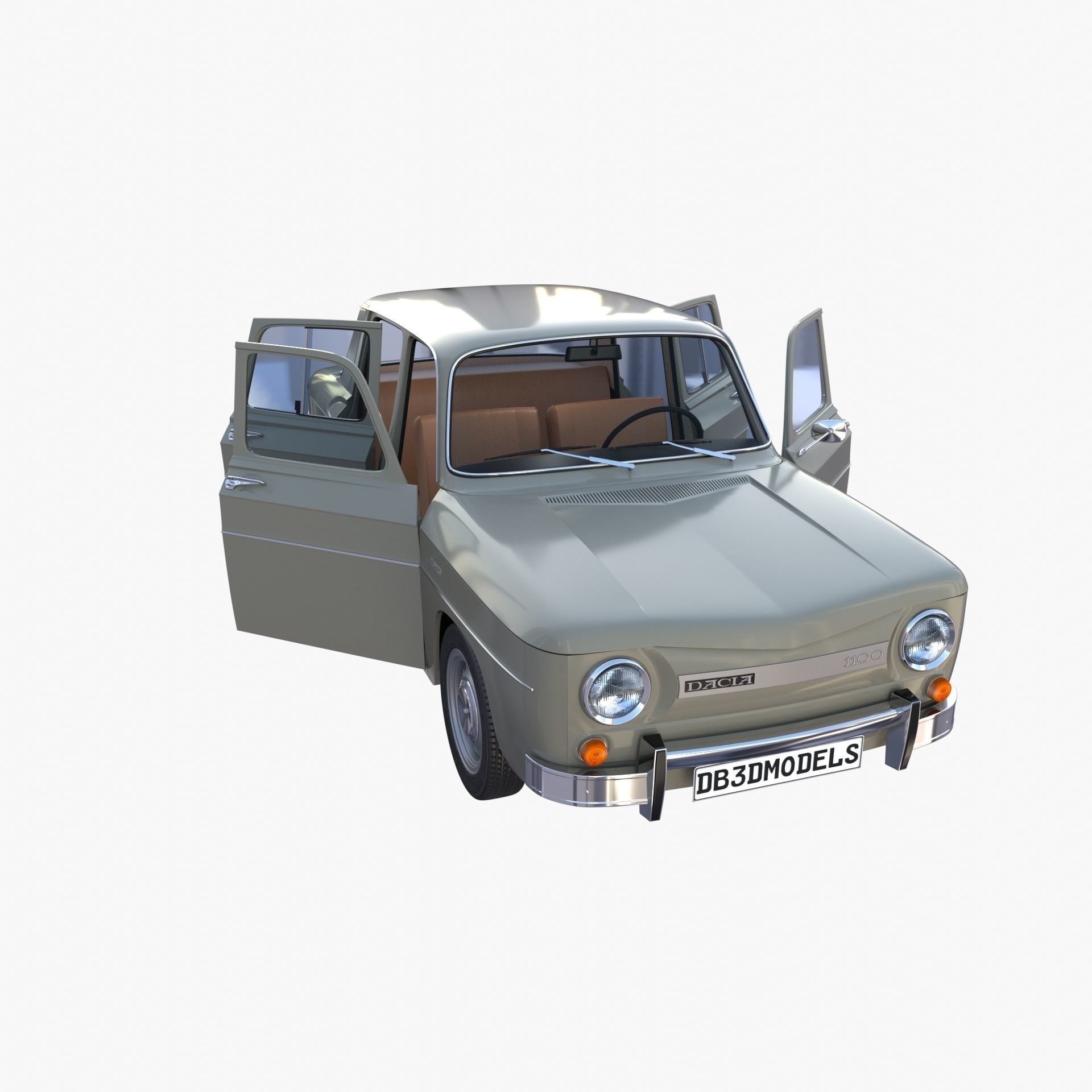 Dacia 1100 with interior Gray 3D model_29