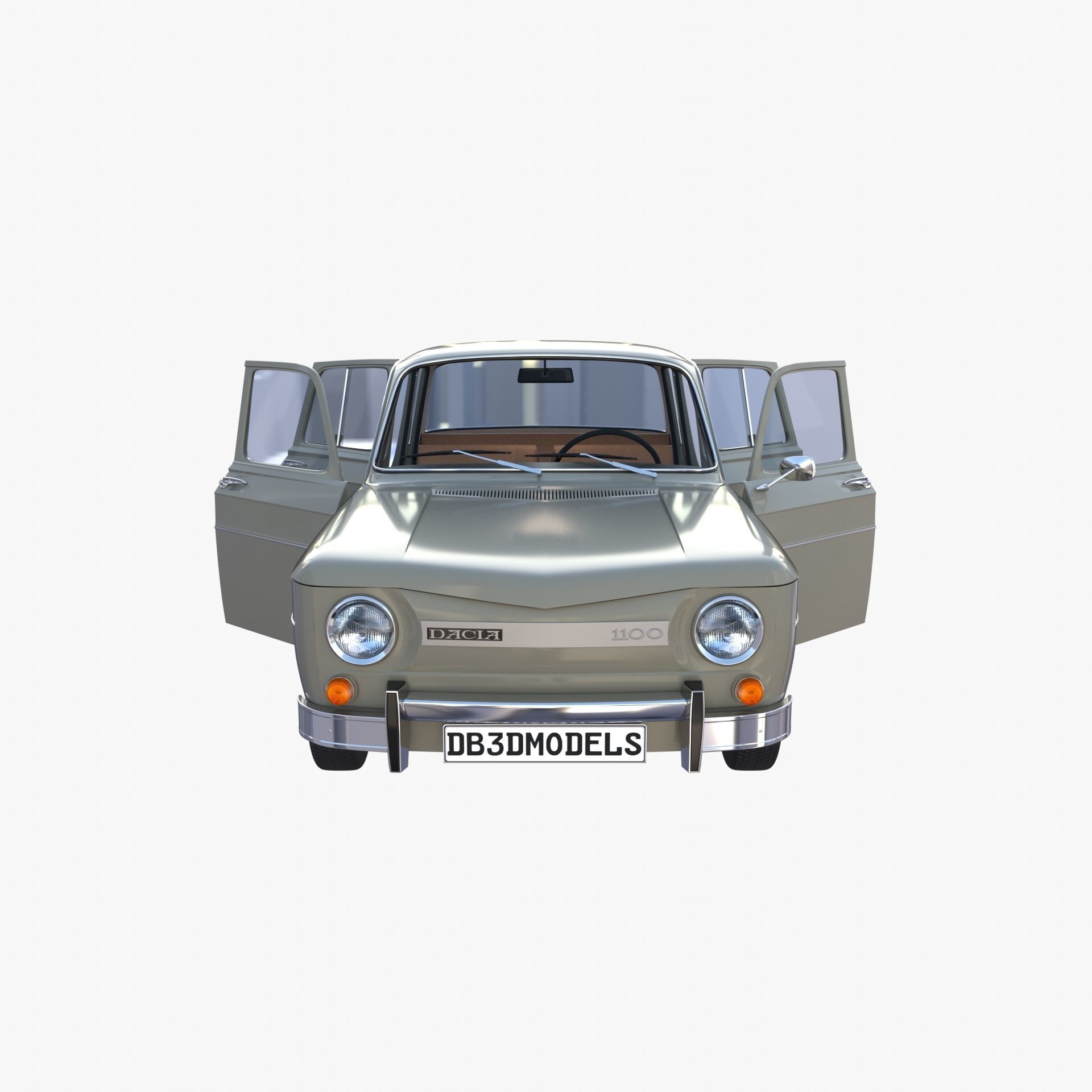 Dacia 1100 with interior Gray 3D model_16