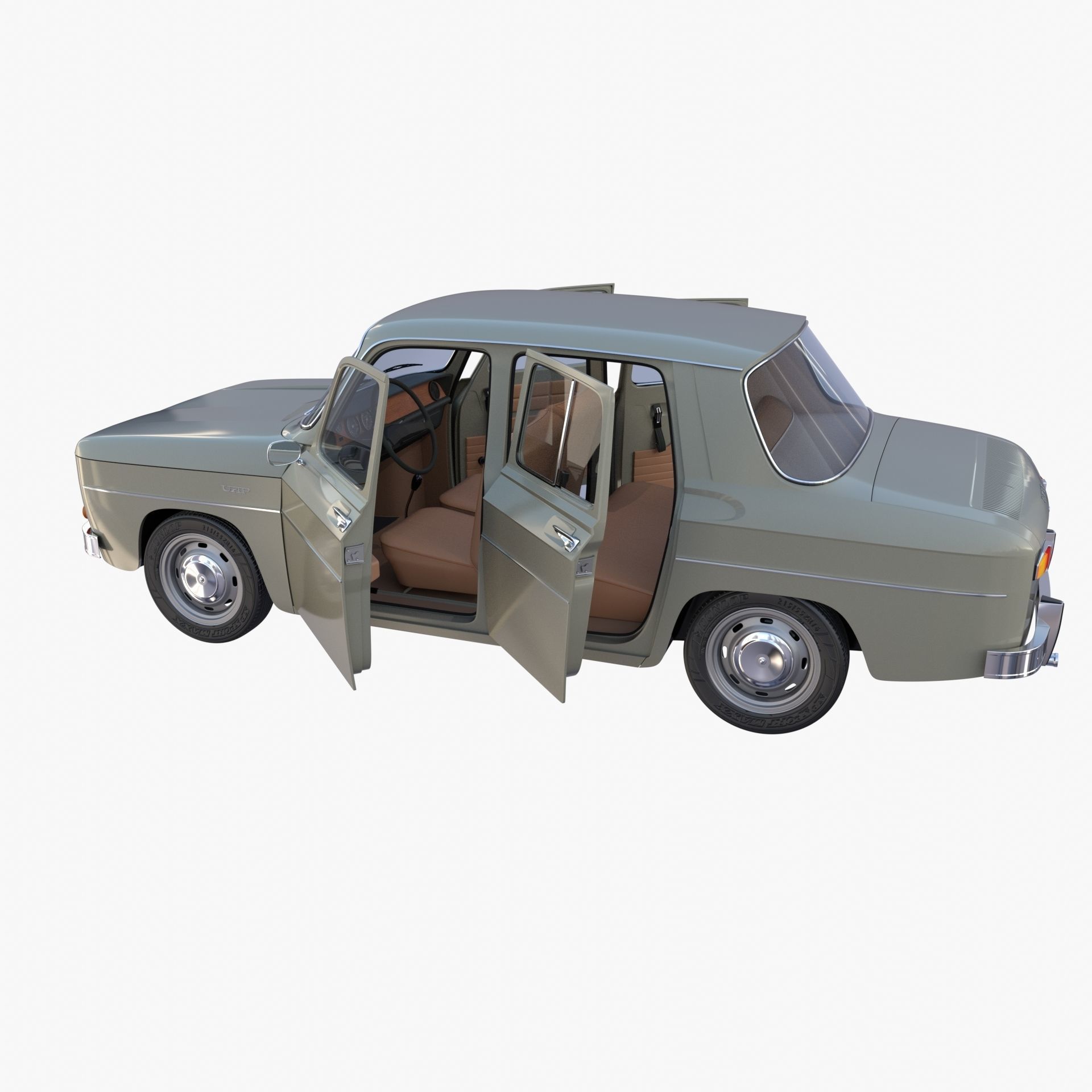 Dacia 1100 with interior Gray 3D model_24