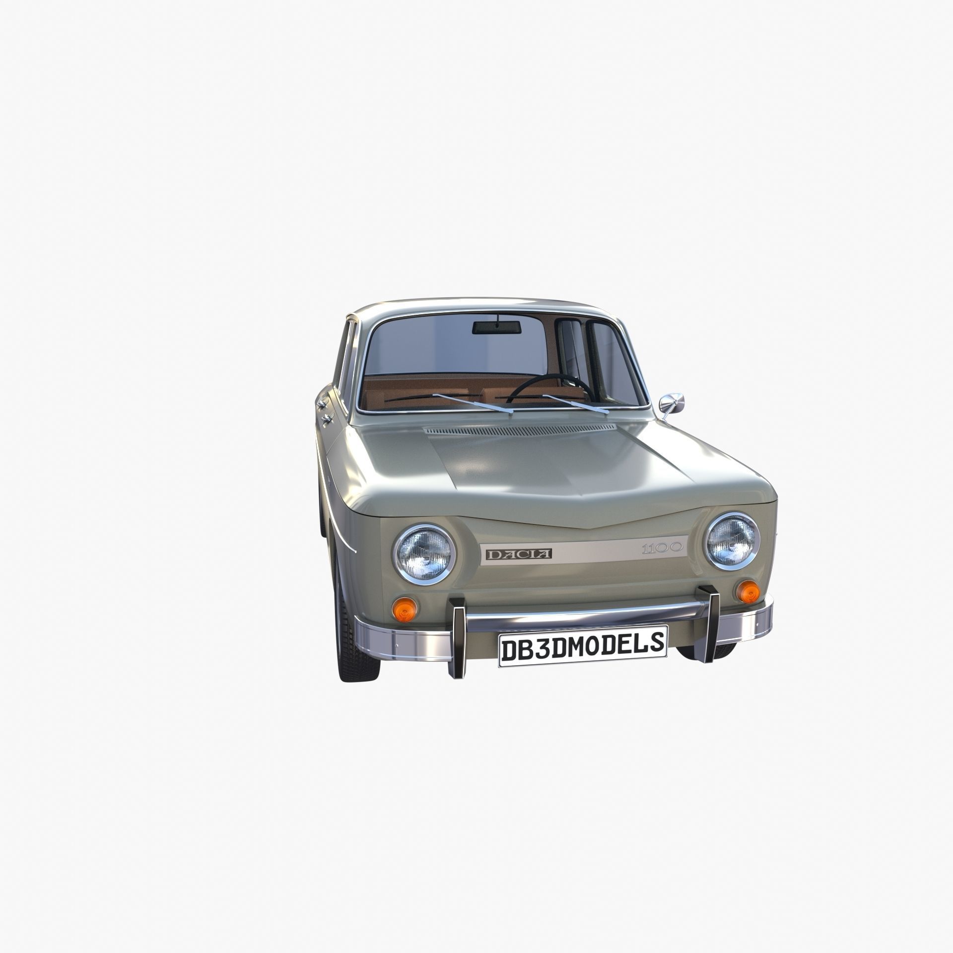 Dacia 1100 with interior Gray 3D model_7