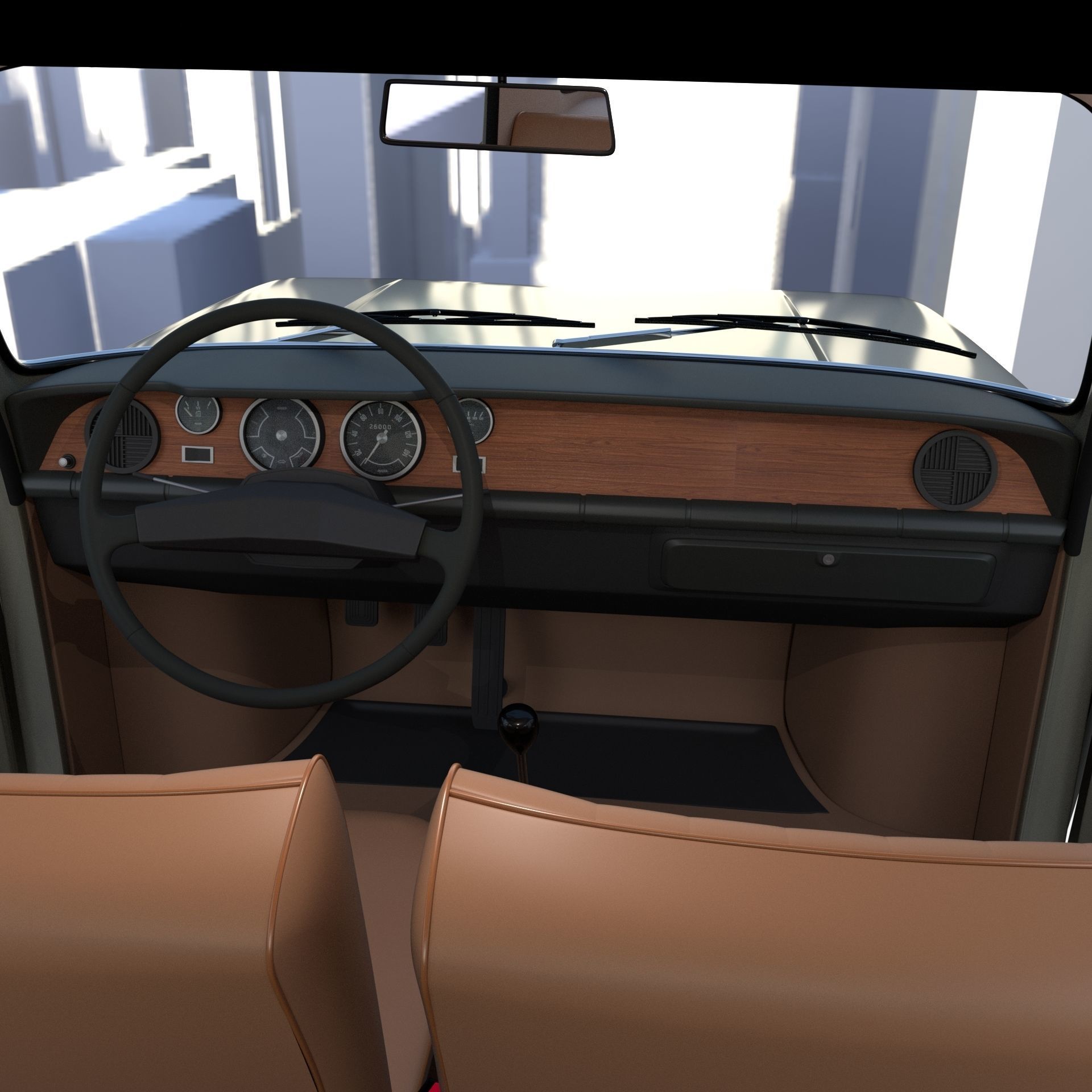 Dacia 1100 with interior Gray 3D model_32