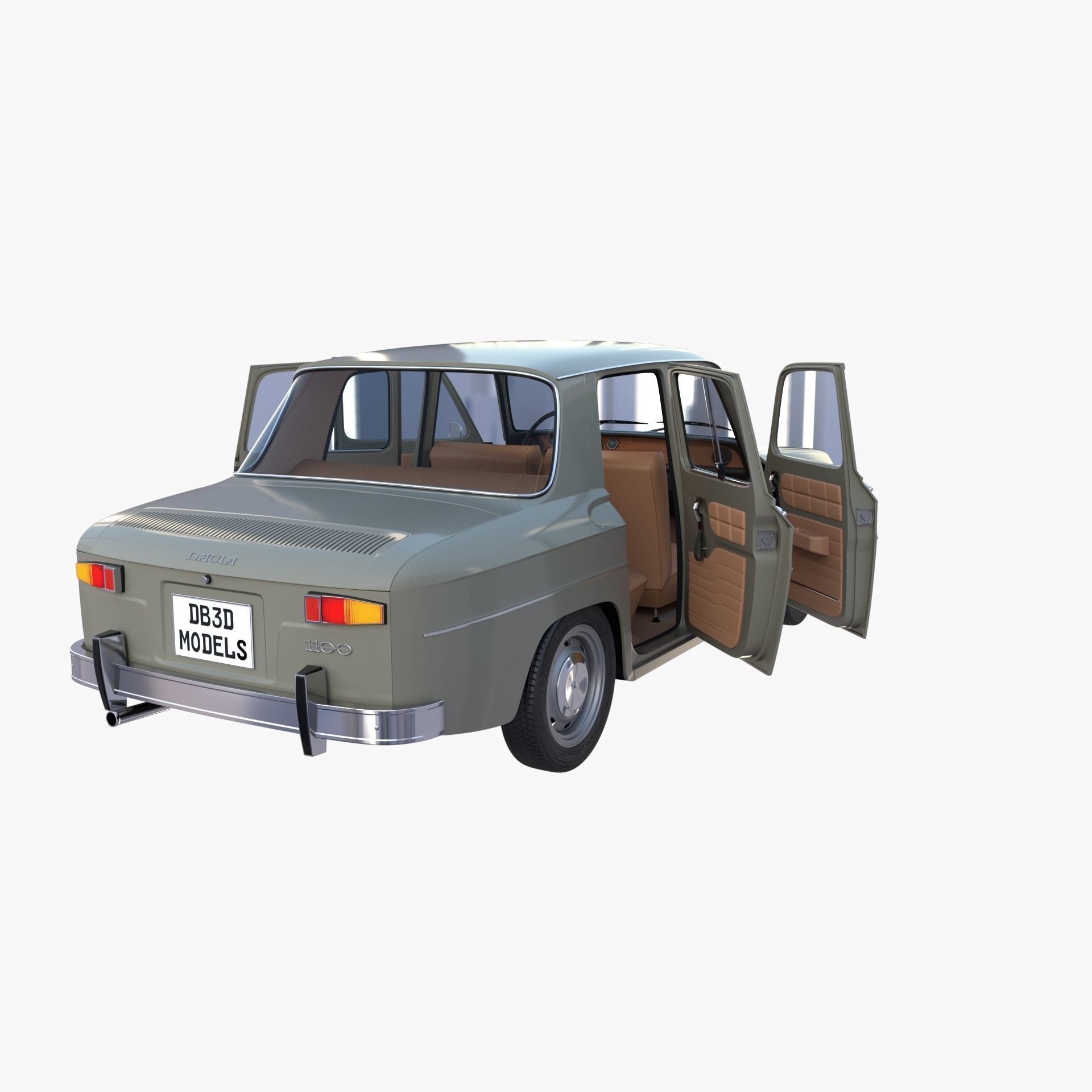 Dacia 1100 with interior Gray 3D model_19