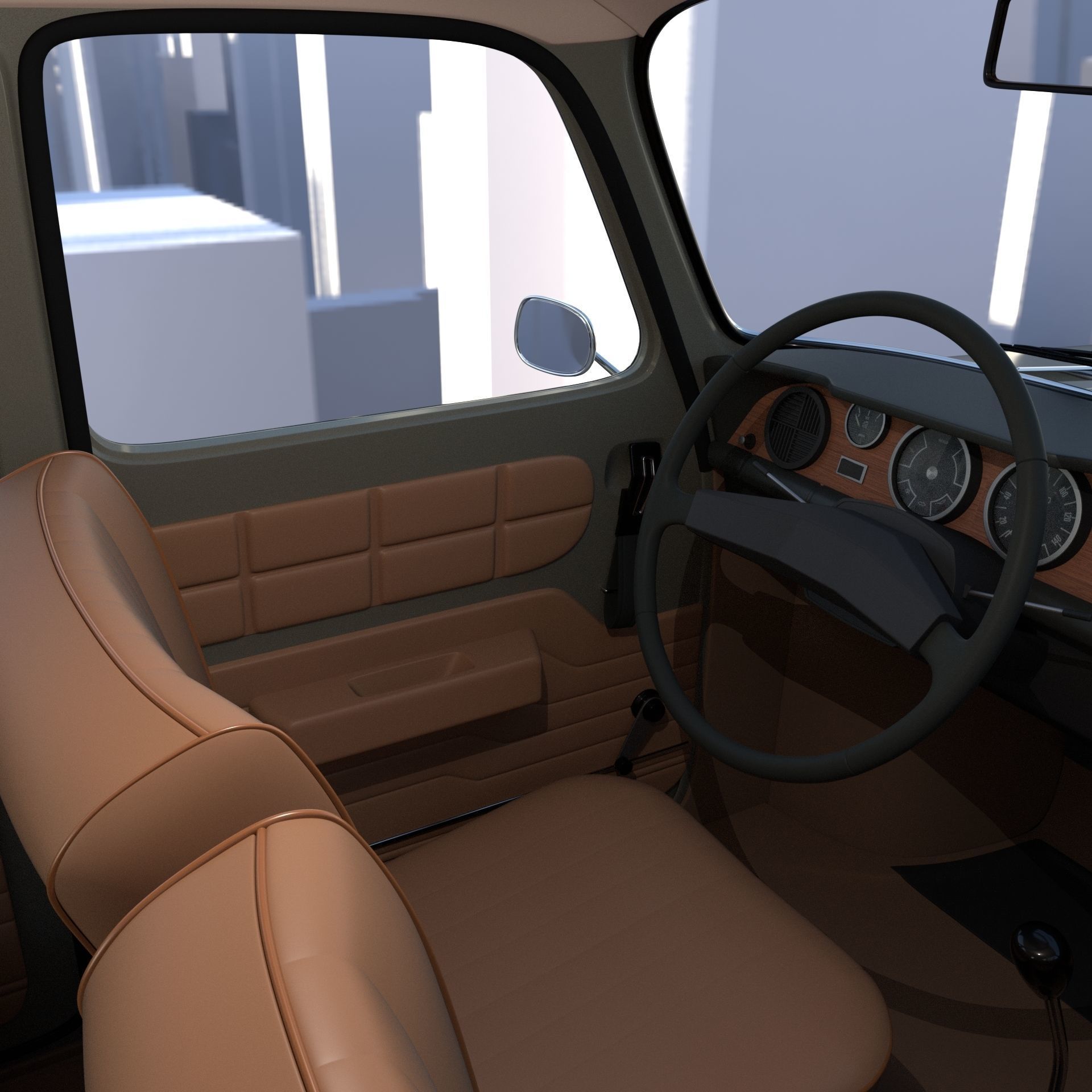 Dacia 1100 with interior Gray 3D model_15