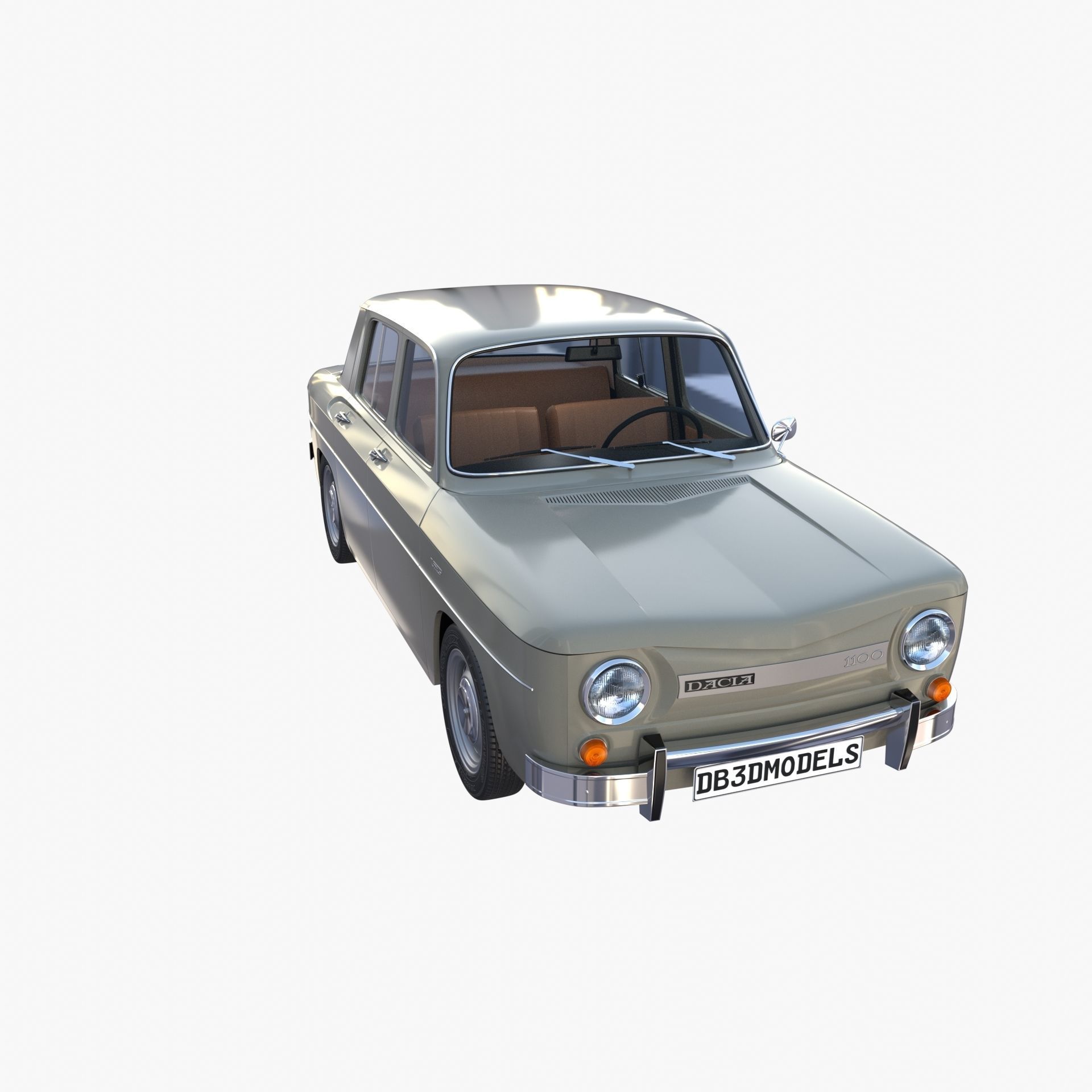 Dacia 1100 with interior Gray 3D model_12