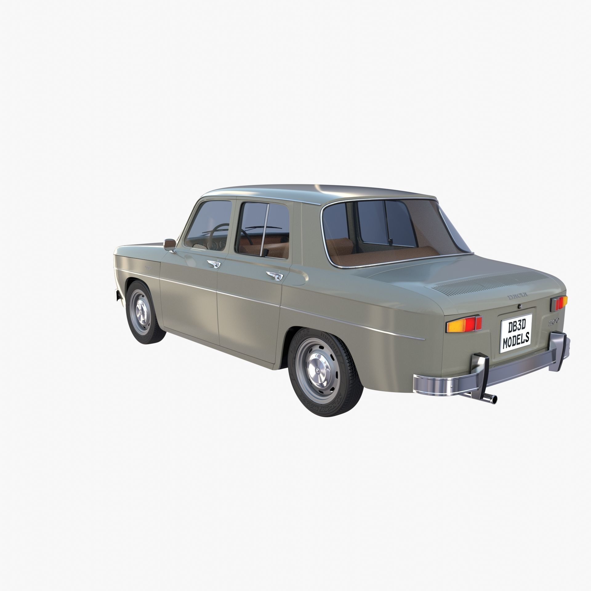 Dacia 1100 with interior Gray 3D model_4