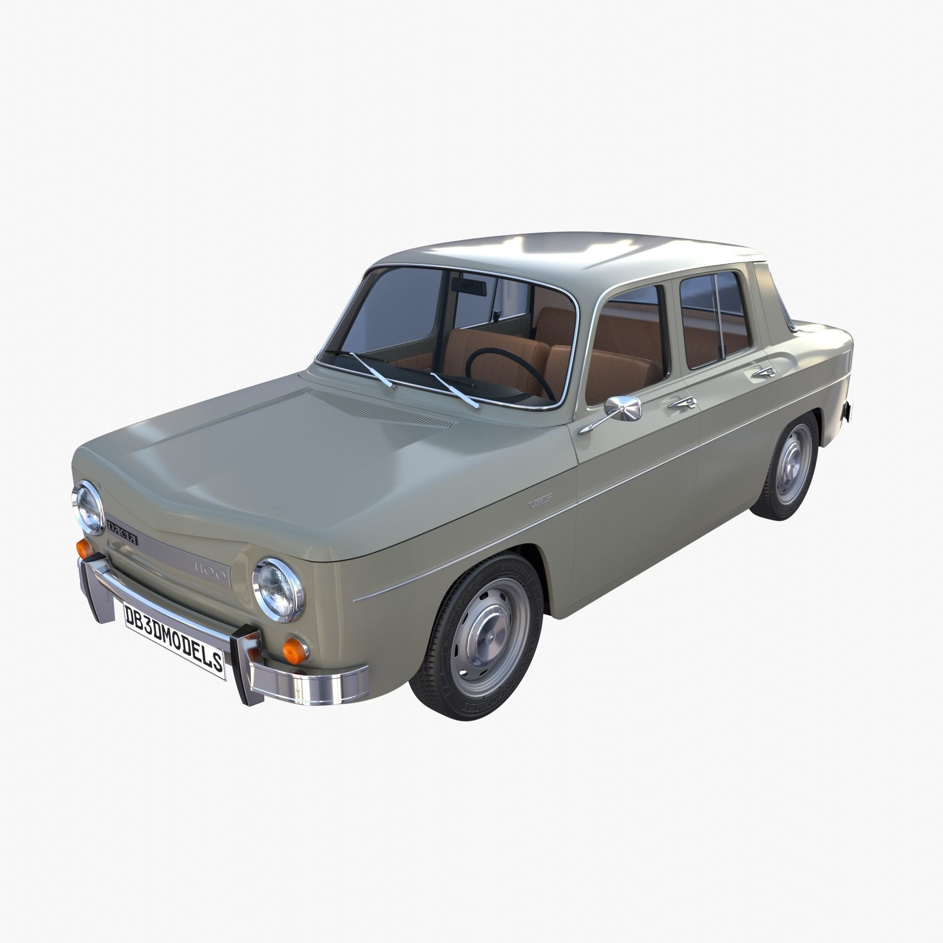 Dacia 1100 with interior Gray 3D model_14