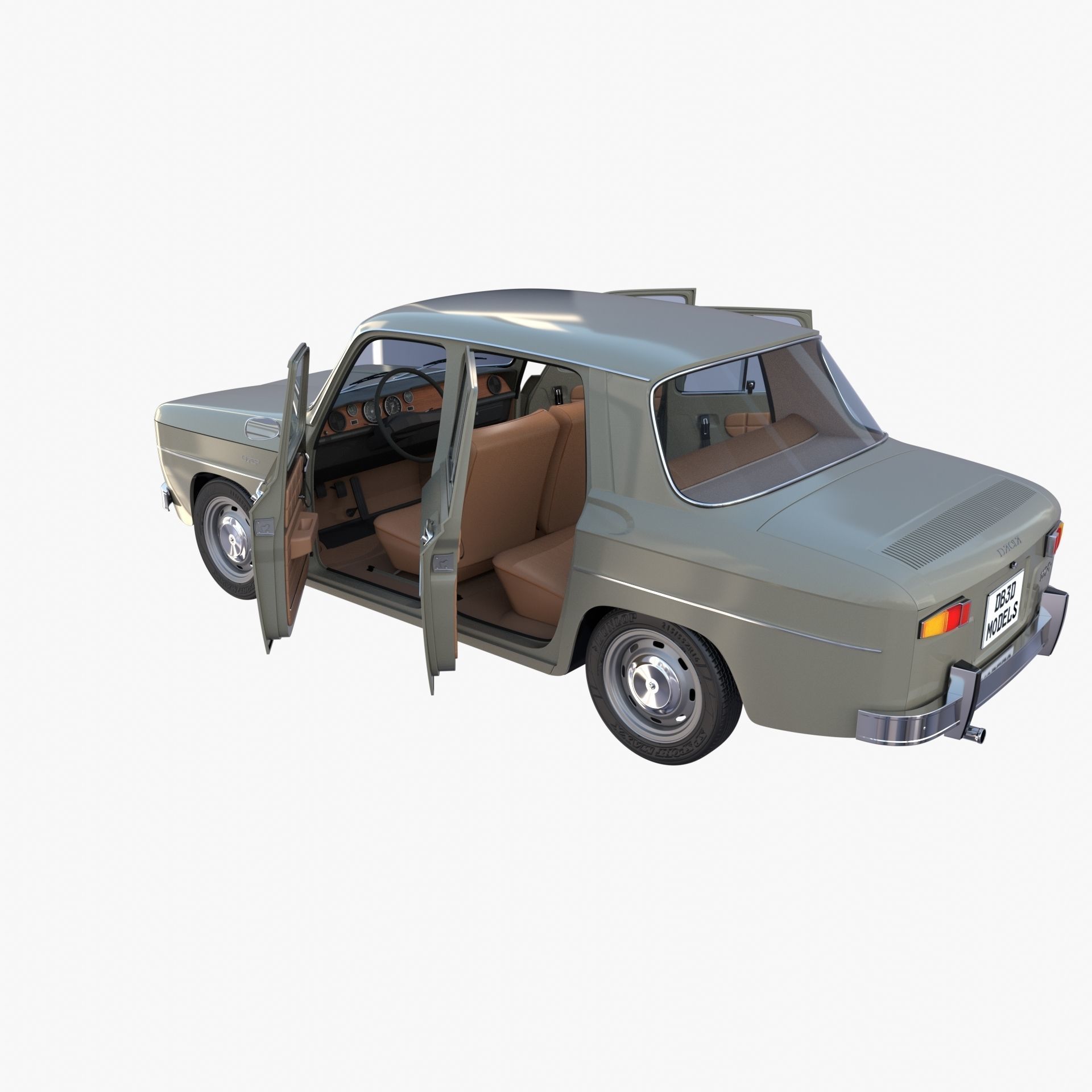 Dacia 1100 with interior Gray 3D model_25