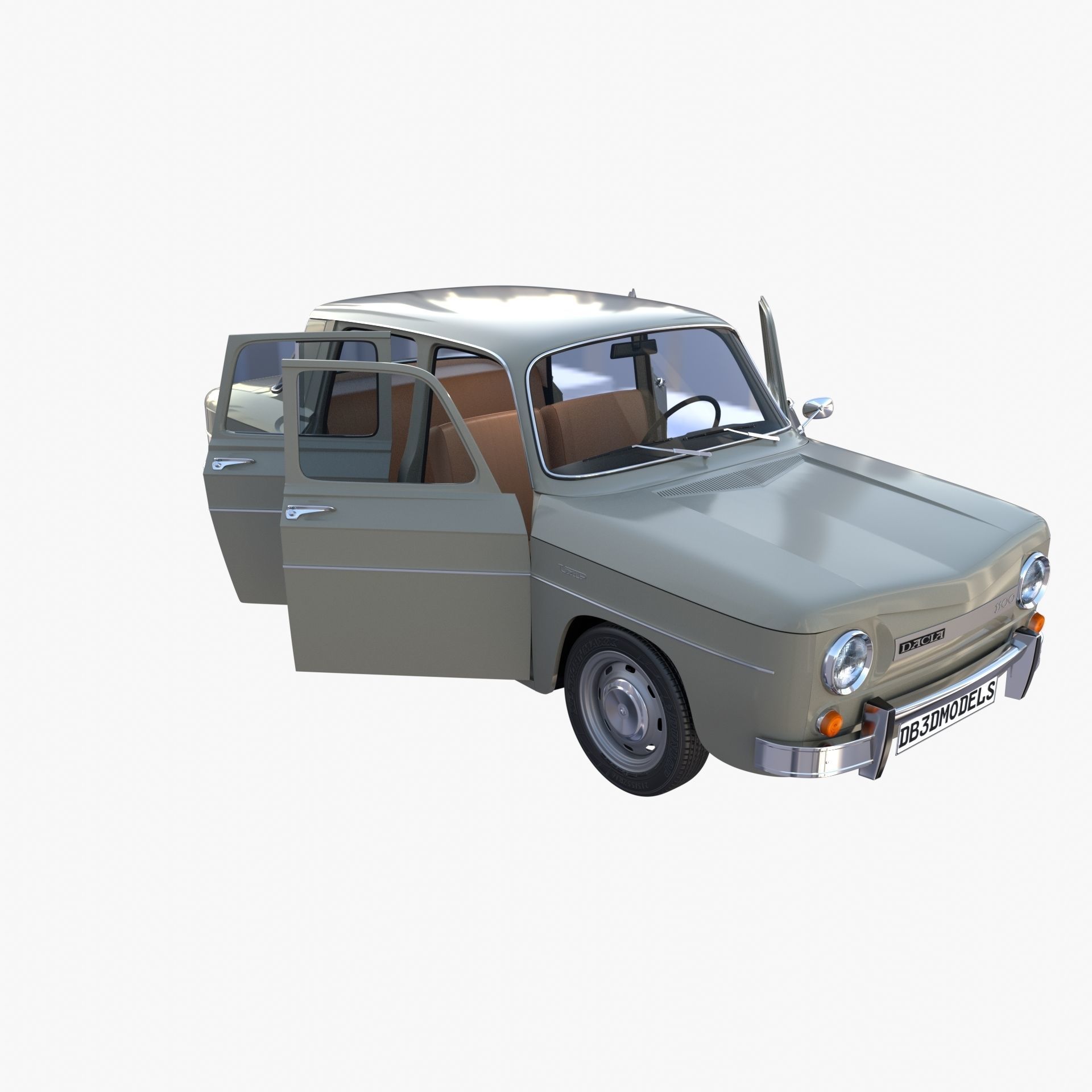Dacia 1100 with interior Gray 3D model_28