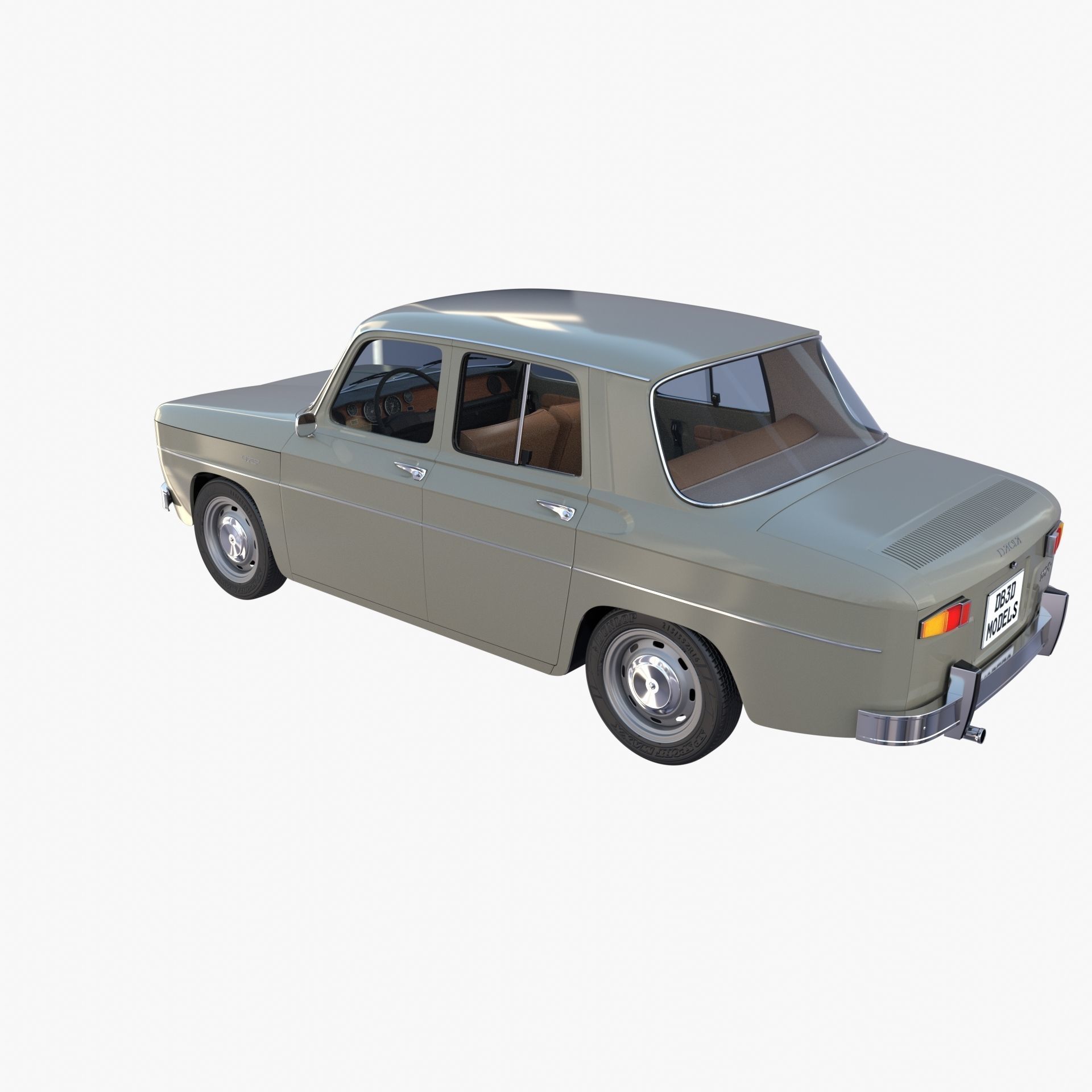 Dacia 1100 with interior Gray 3D model_9