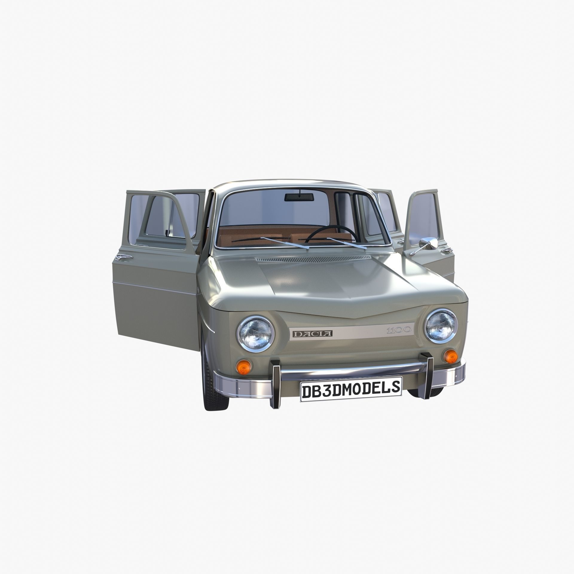 Dacia 1100 with interior Gray 3D model_22