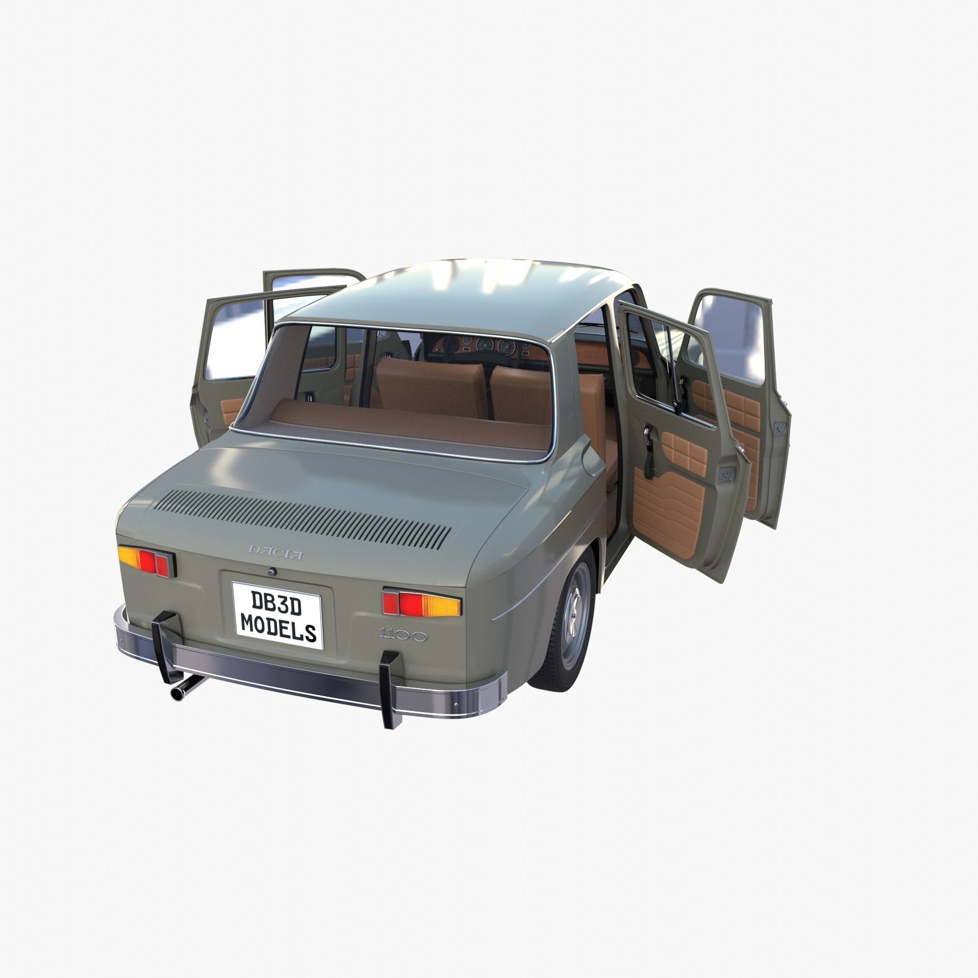 Dacia 1100 with interior Gray 3D model_26