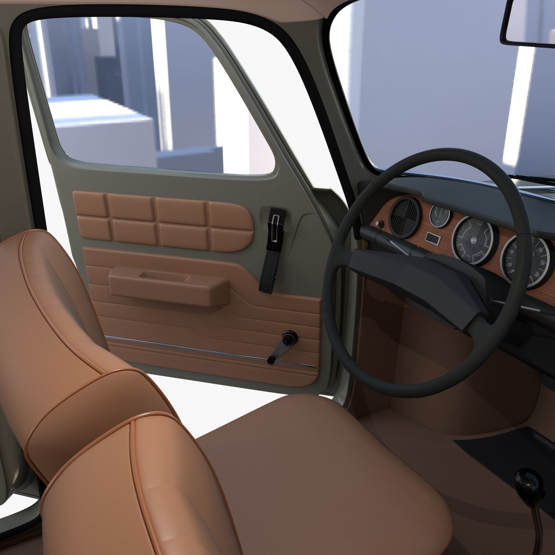 Dacia 1100 with interior Gray 3D model_31