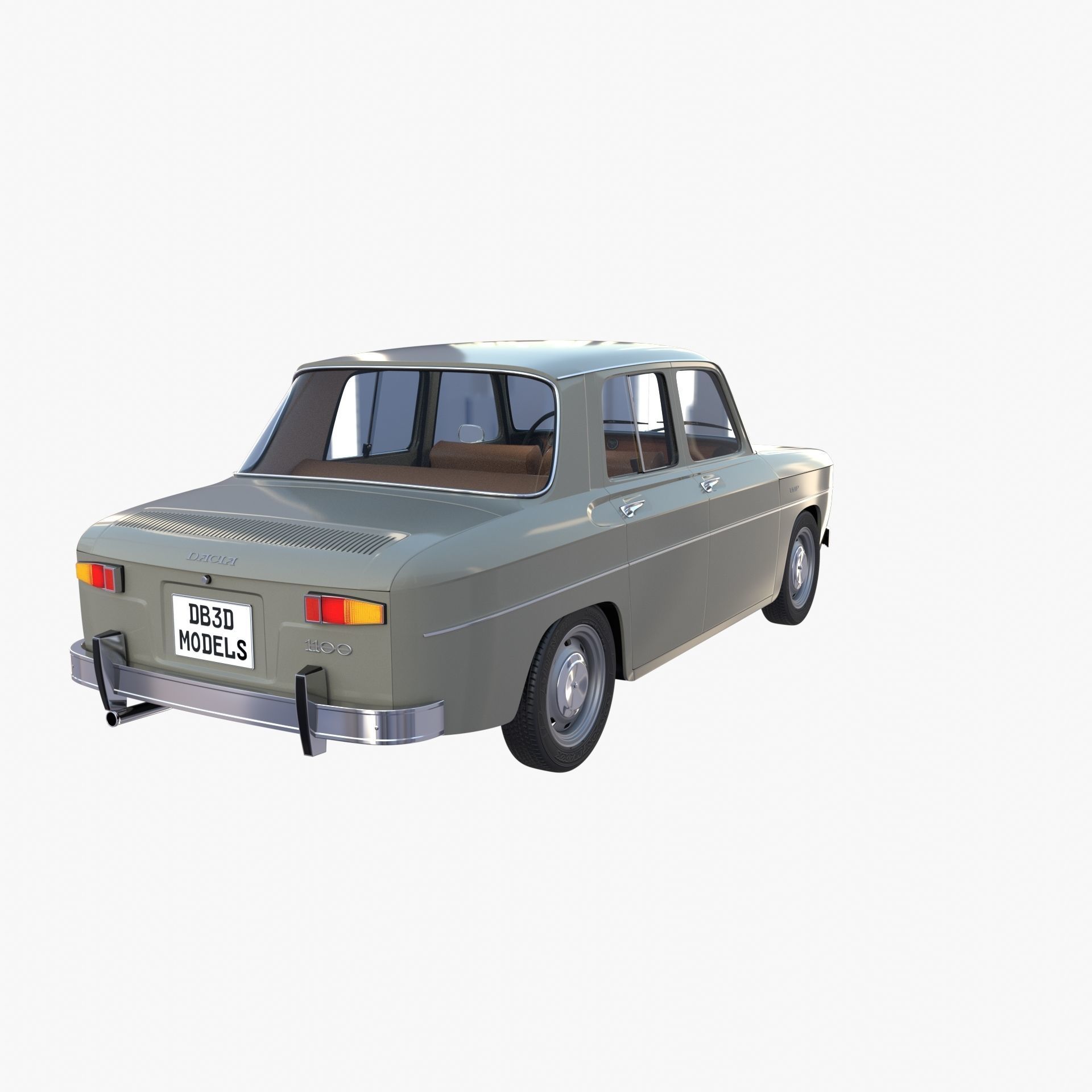 Dacia 1100 with interior Gray 3D model_5