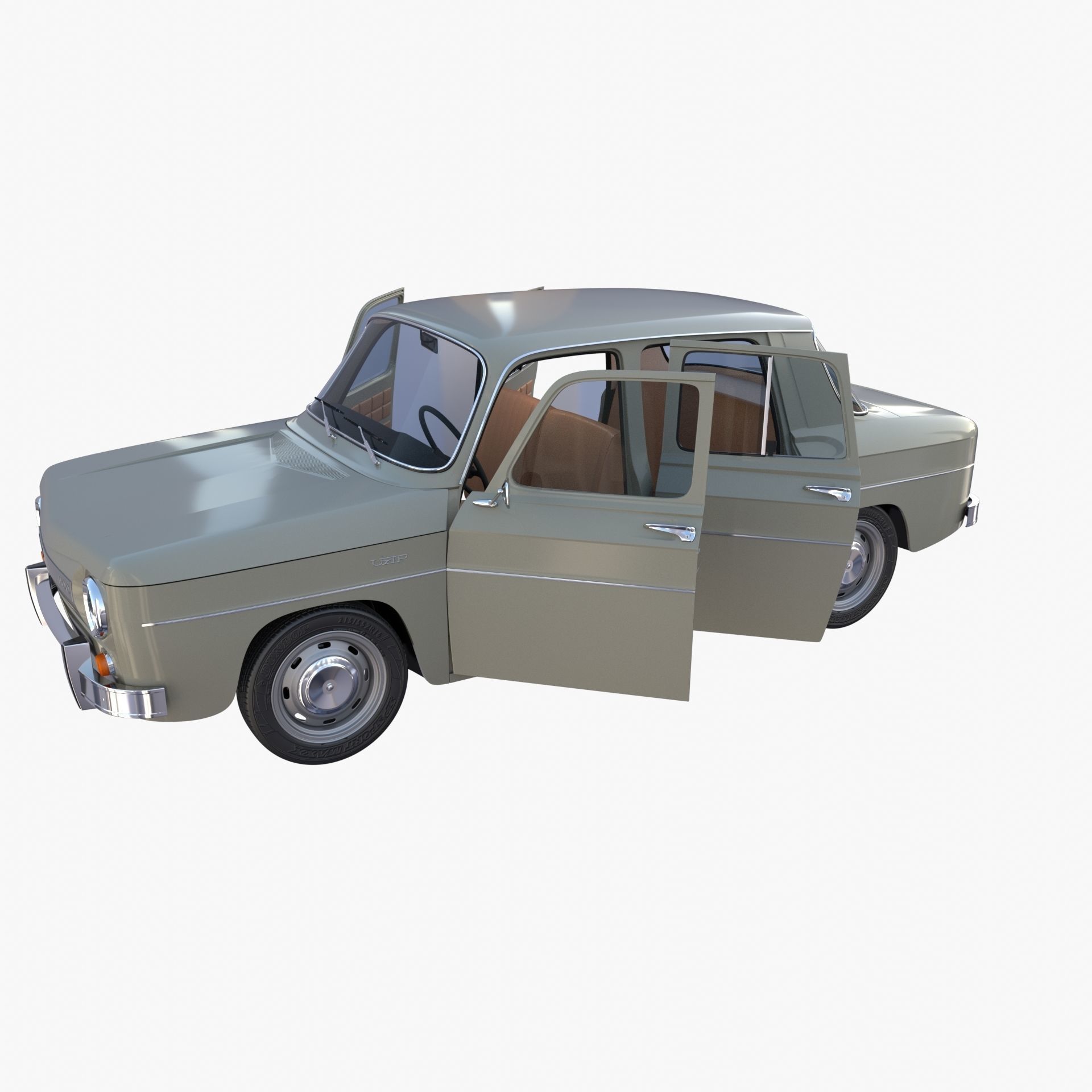 Dacia 1100 with interior Gray 3D model_23