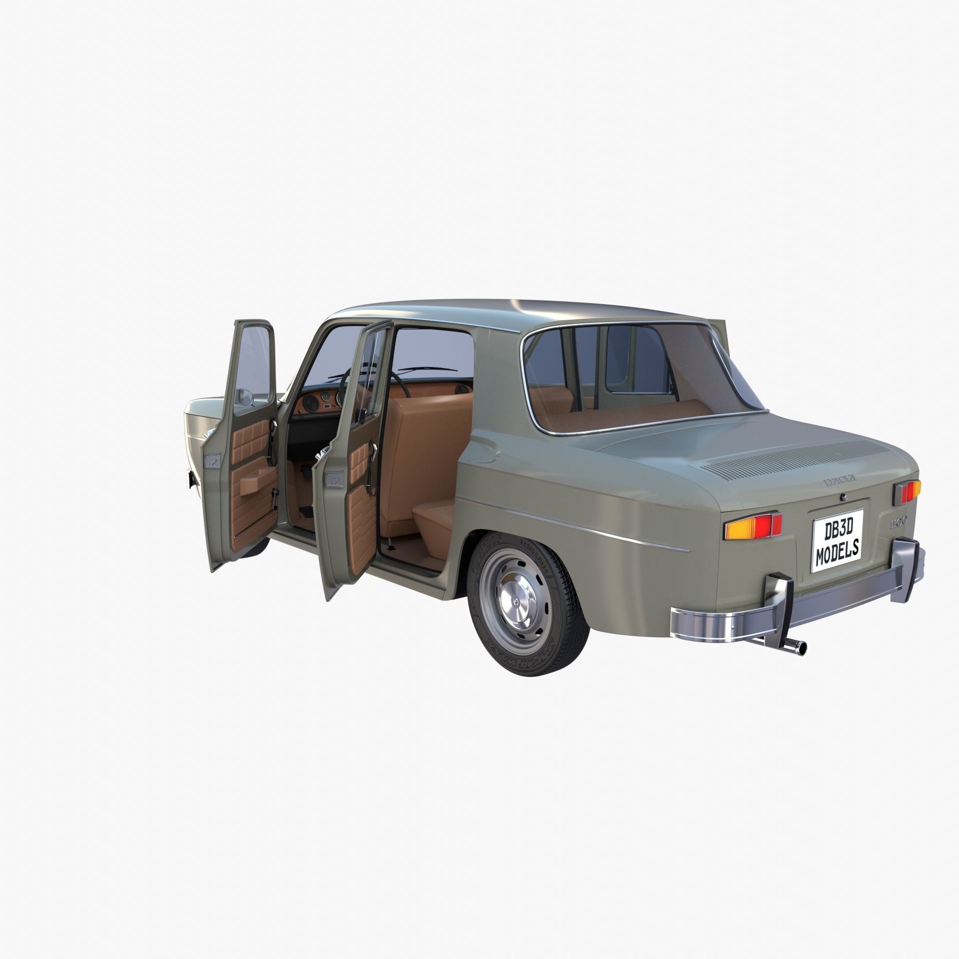 Dacia 1100 with interior Gray 3D model_18