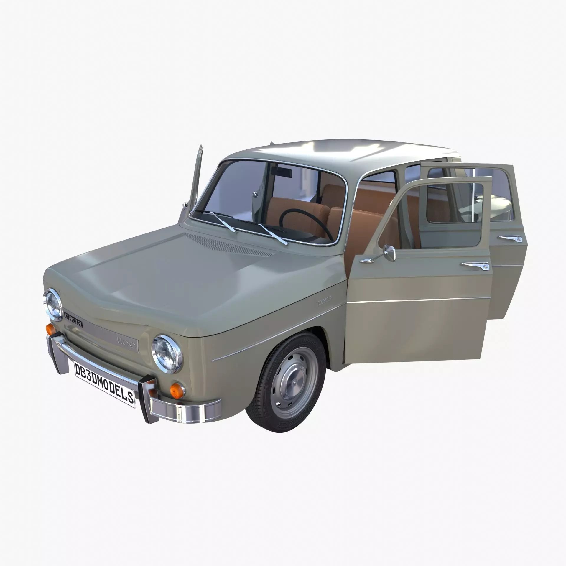 Dacia 1100 with interior Gray 3D model_0