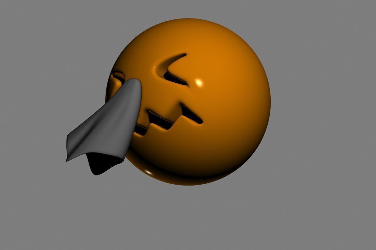 Emoji Sneezing Face 3D model_8