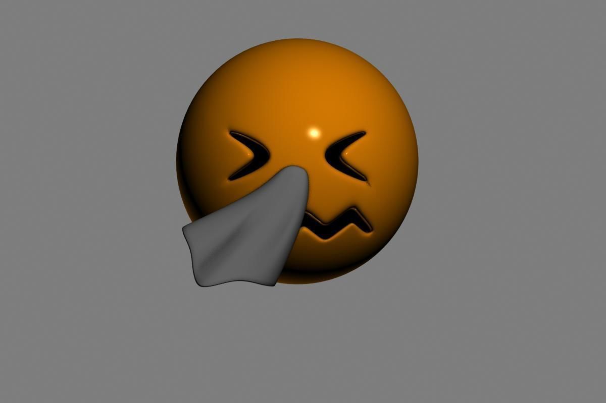 Emoji Sneezing Face 3D model_22