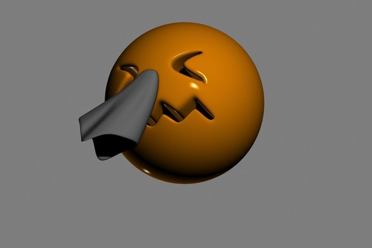 Emoji Sneezing Face 3D model_9
