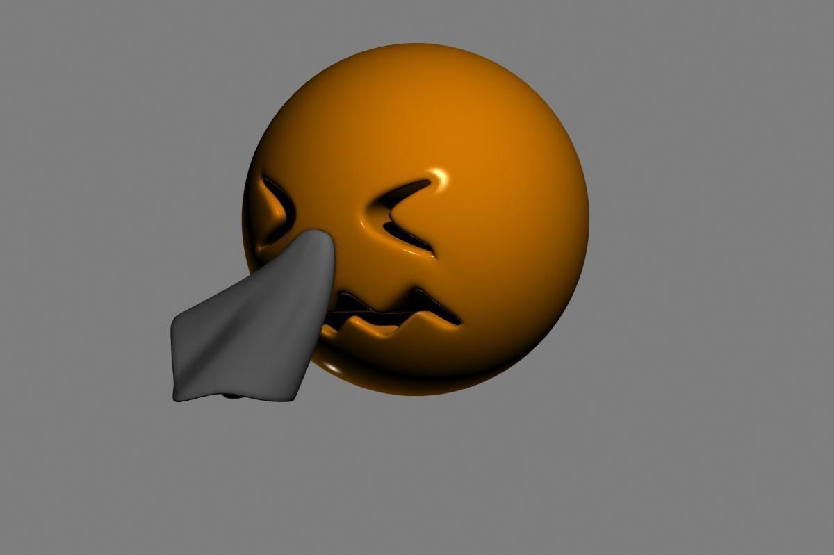 Emoji Sneezing Face 3D model_4