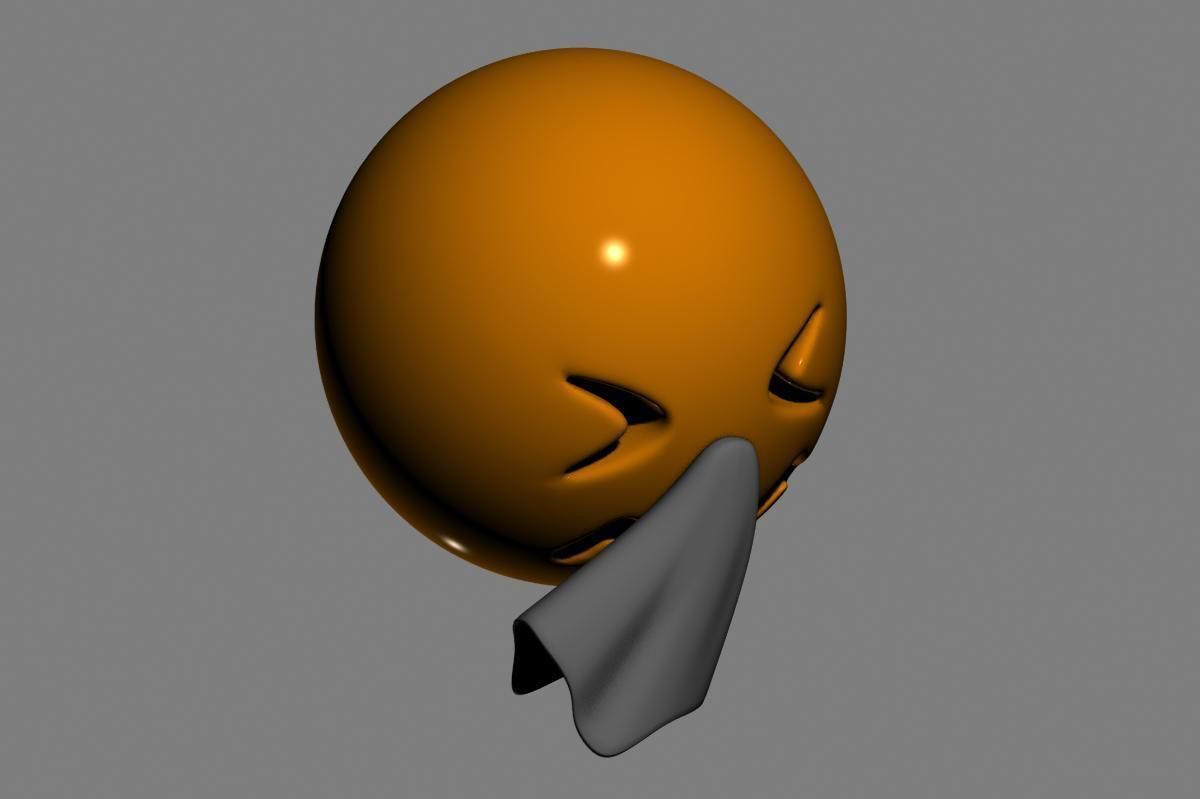 Emoji Sneezing Face 3D model_17