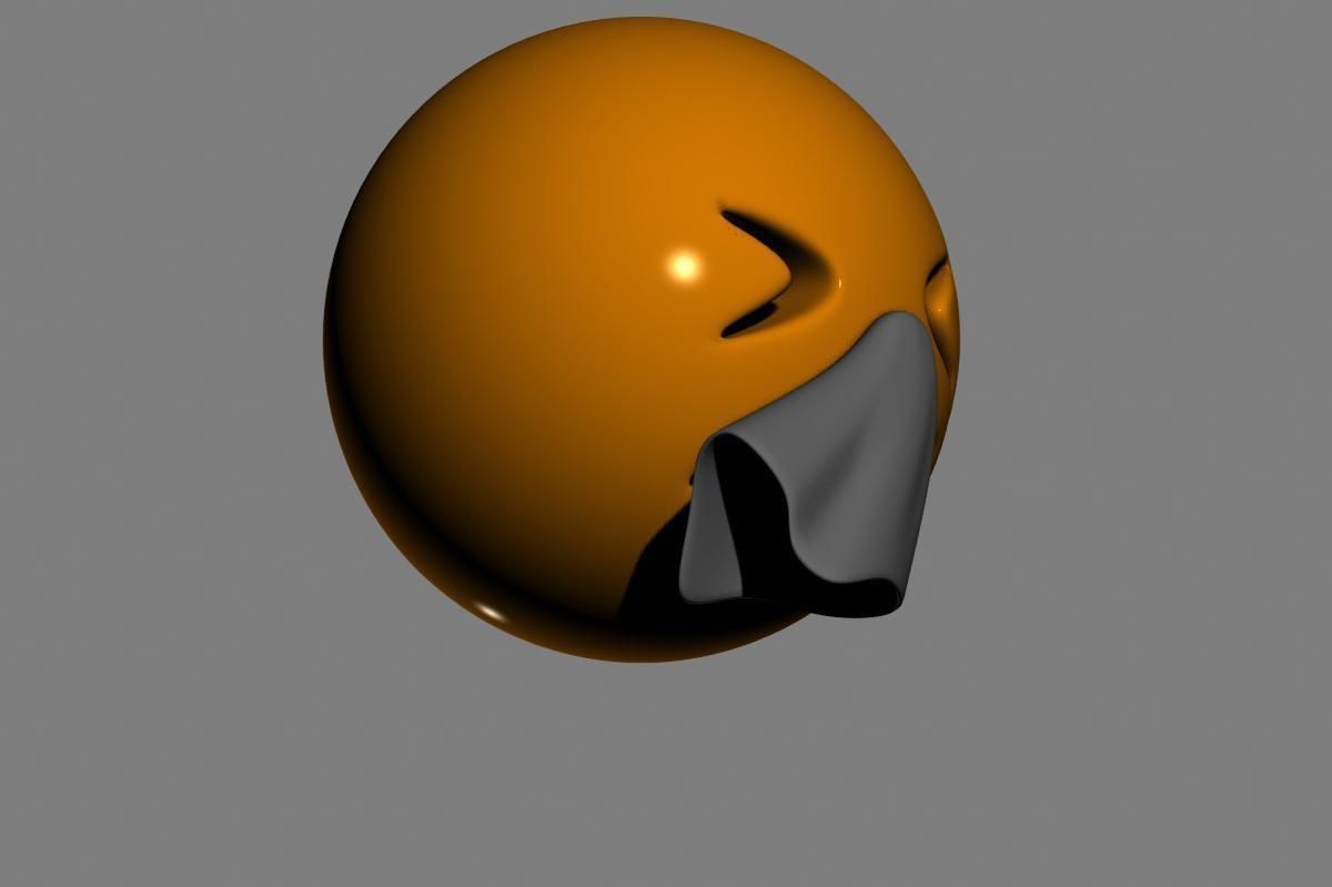 Emoji Sneezing Face 3D model_14