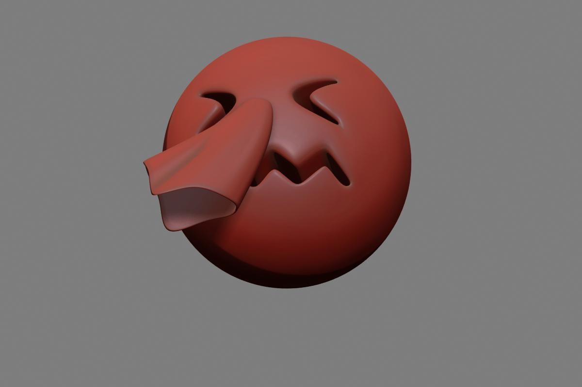 Emoji Sneezing Face 3D model_31